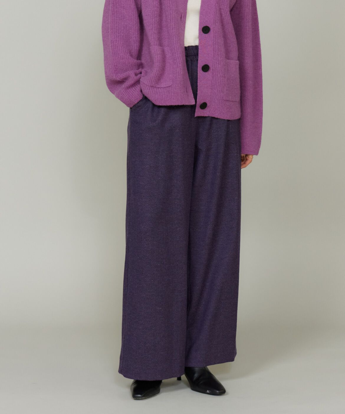 Le Souk「ドロストストレートワイドパンツ」|その他|パープル2