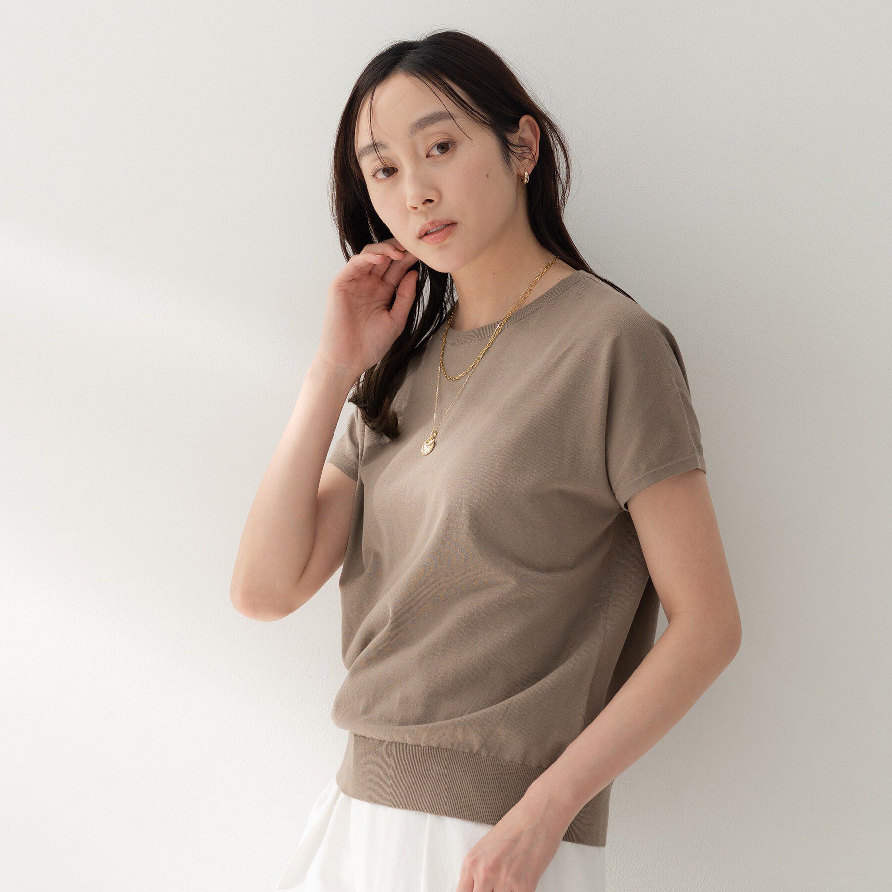 UNTITLED「コットンベーシックニット」|ニット・セーター|