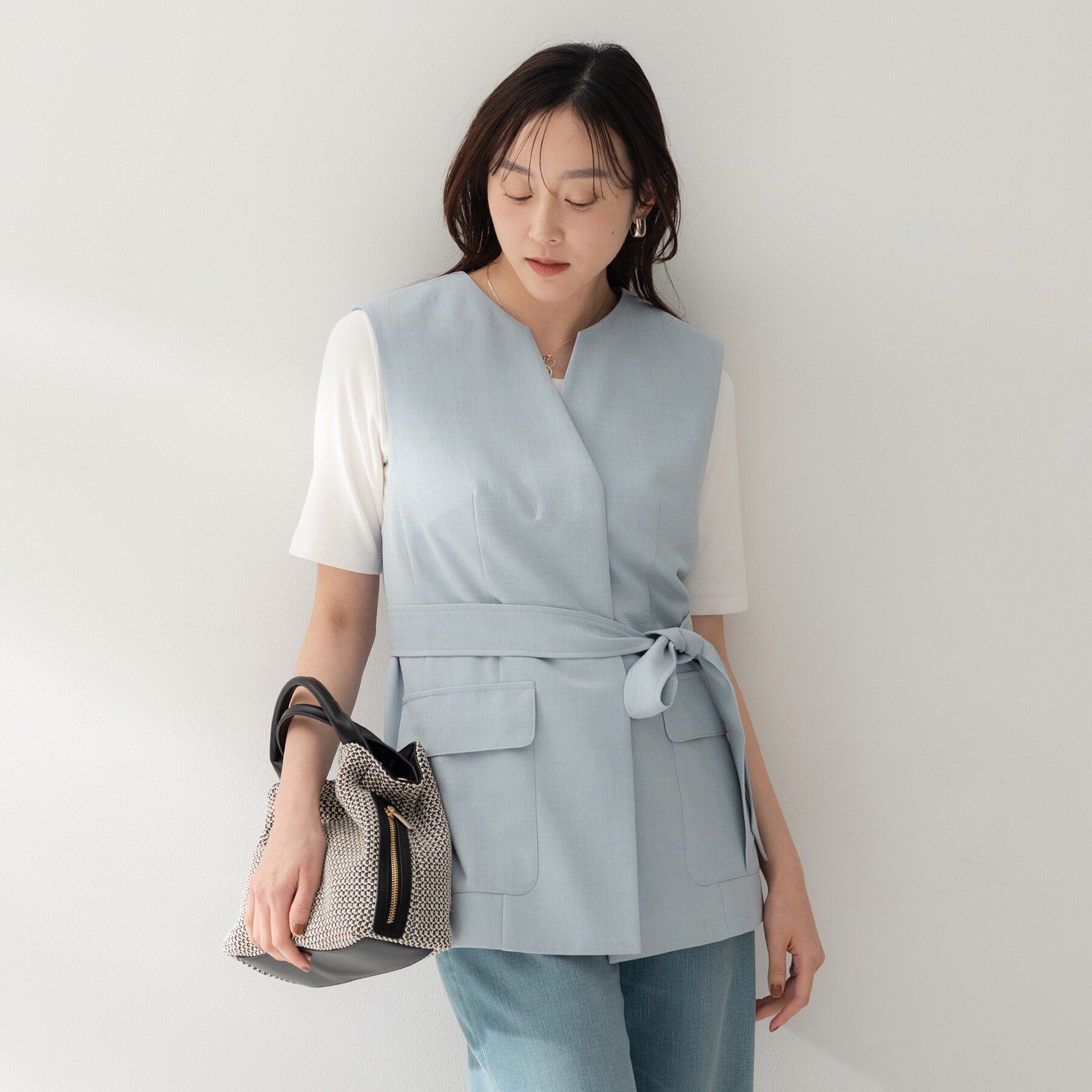 UNTITLED「スラブキーネックジレ」|ベスト・ジレ|