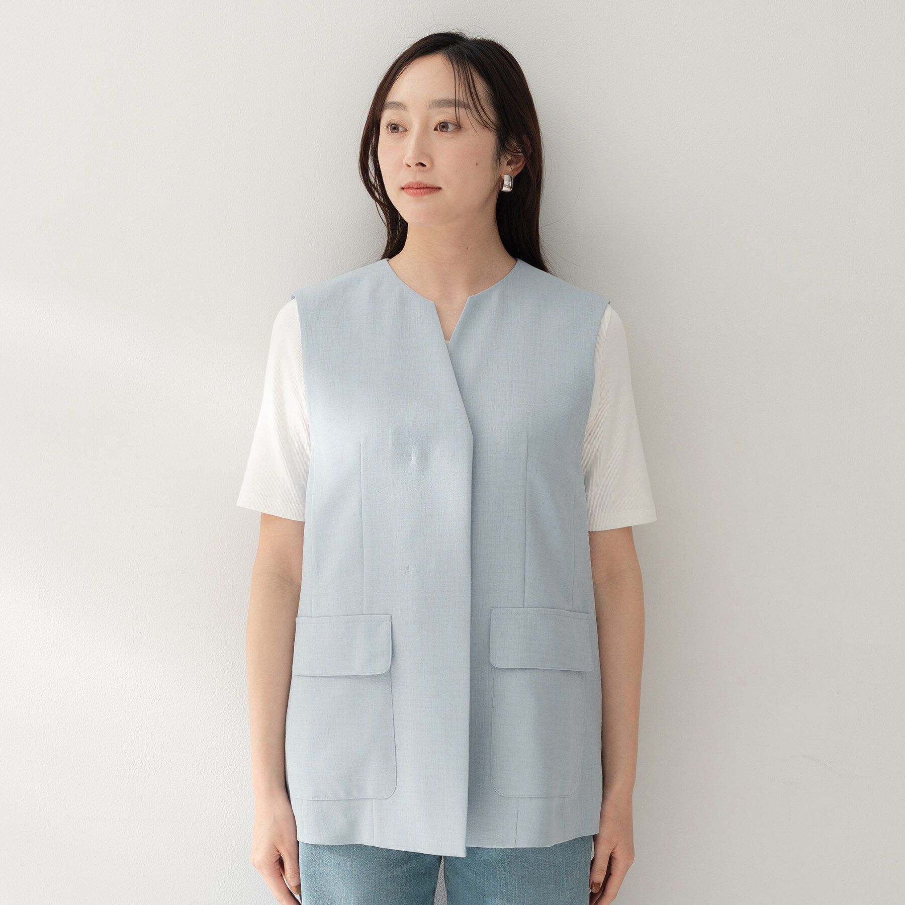 UNTITLED「スラブキーネックジレ」|ベスト・ジレ|