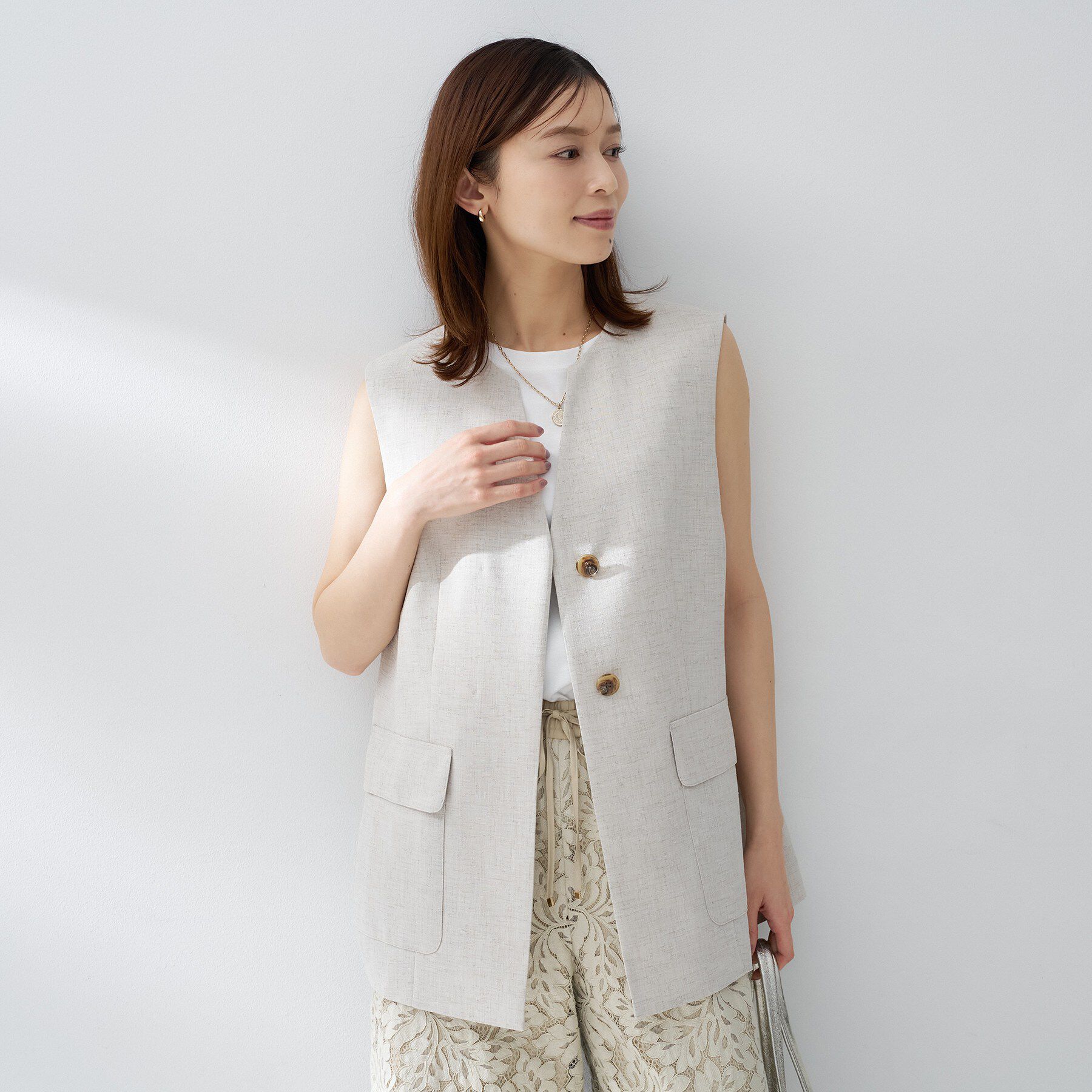 UNTITLED「スラブキーネックジレ」|ベスト・ジレ|