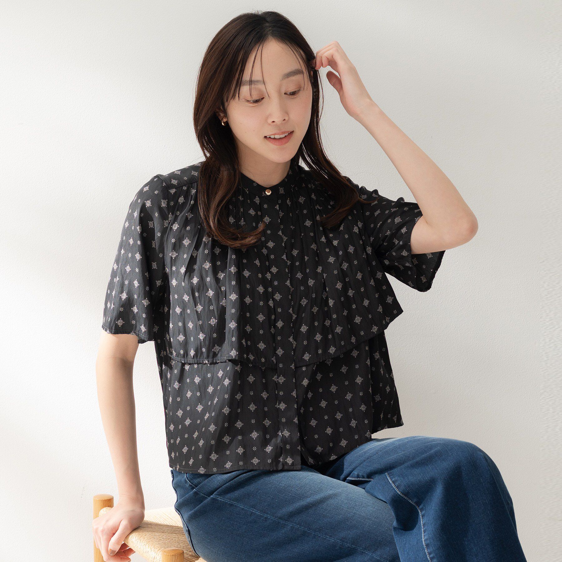 UNTITLED「コモンプリントブラウス」|シャツ・ブラウス|