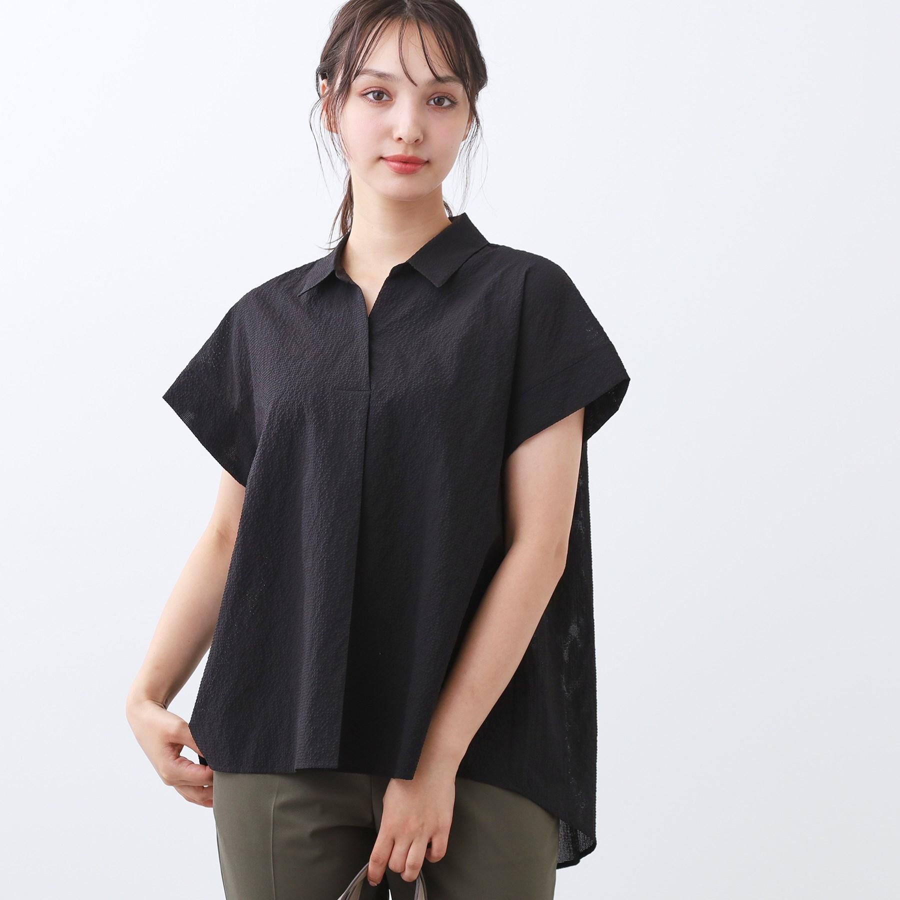 Reflect「【二の腕さりげなくカバー】シャツ衿オフボディブラウス」|シャツ・ブラウス|