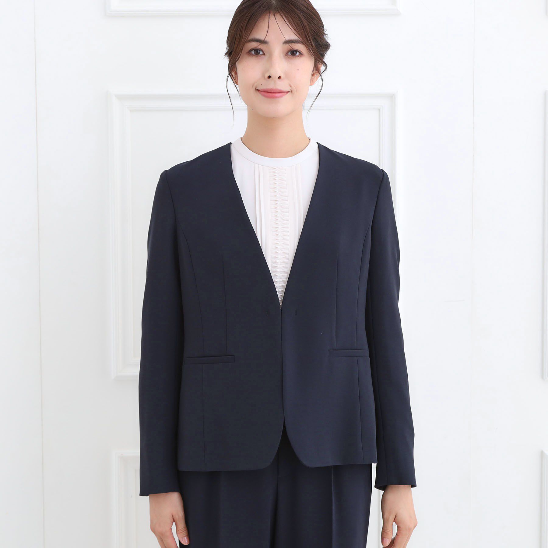 Reflect「【通勤／セットアップ可】ノーカラージャケット」|ノーカラージャケット|