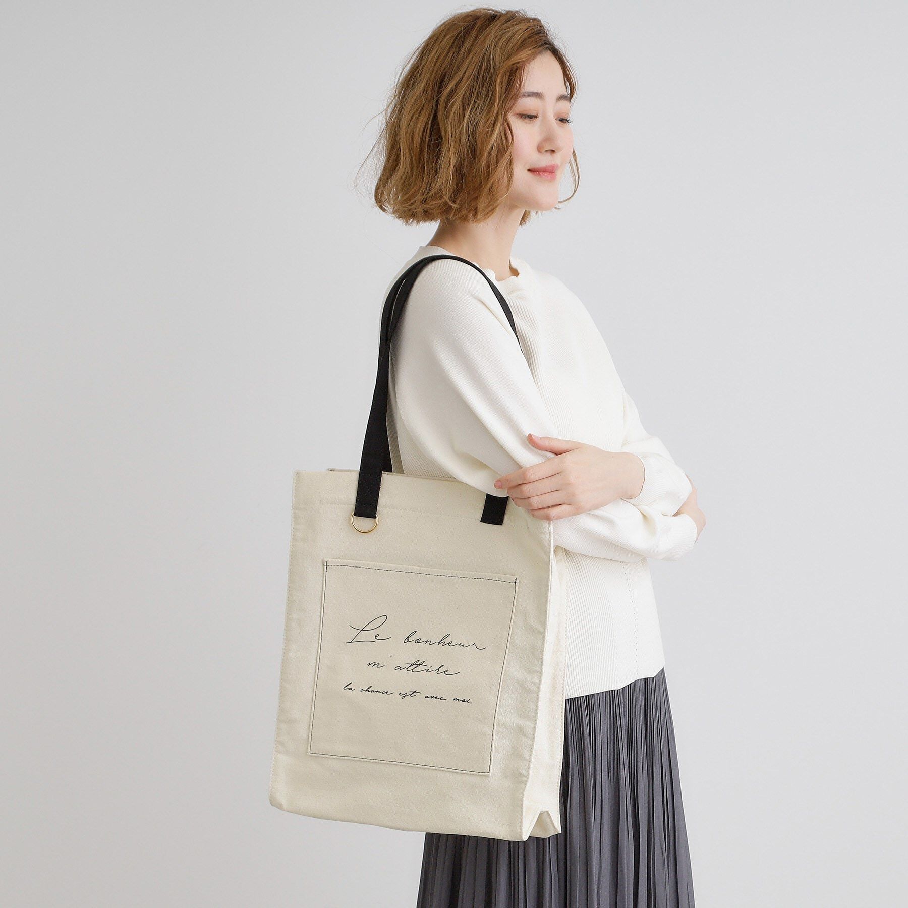 grove「【大人の推し活にも！】ロゴキャンバストート【A4・多機能】」|トートバッグ|