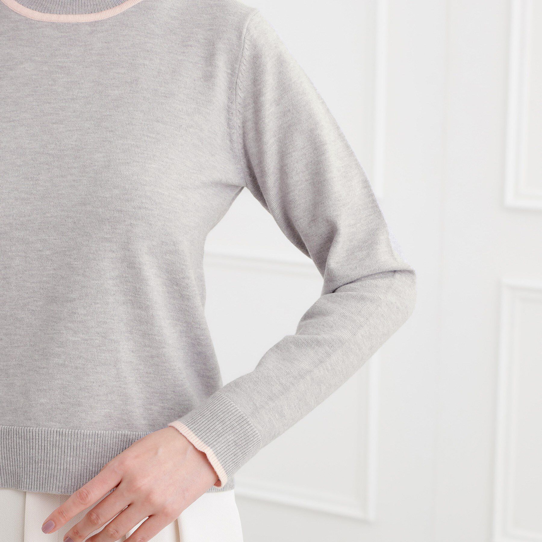 grove「バイカラーハイネックニット」|ニット・セーター|