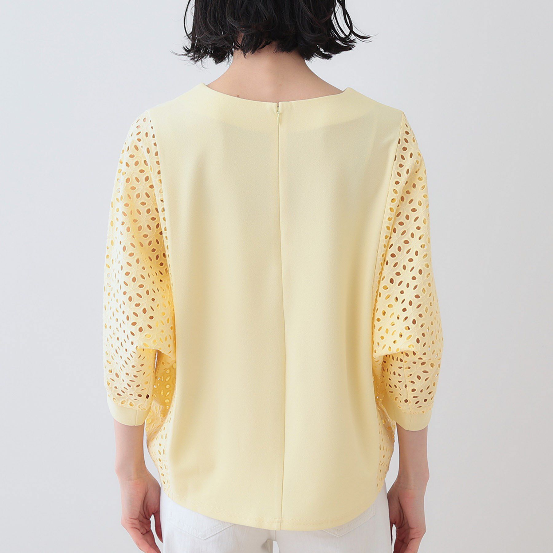 INDIVI「【洗える／体型カバー】レースコンビトップス」|Tシャツ・カットソー|