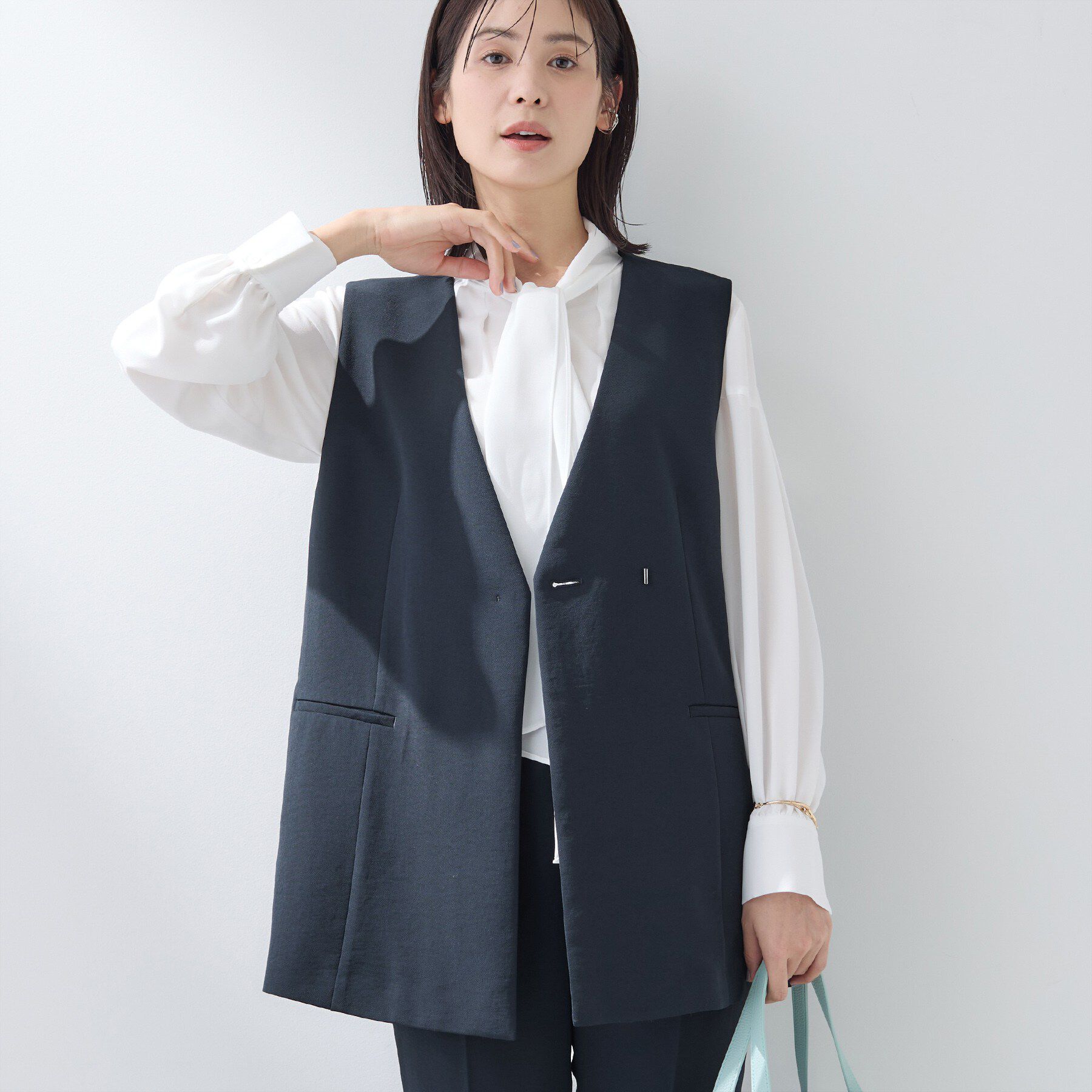 INDIVI「【洗える／多機能／SETUP可】着る日傘ジレジャケット」|ベスト・ジレ|