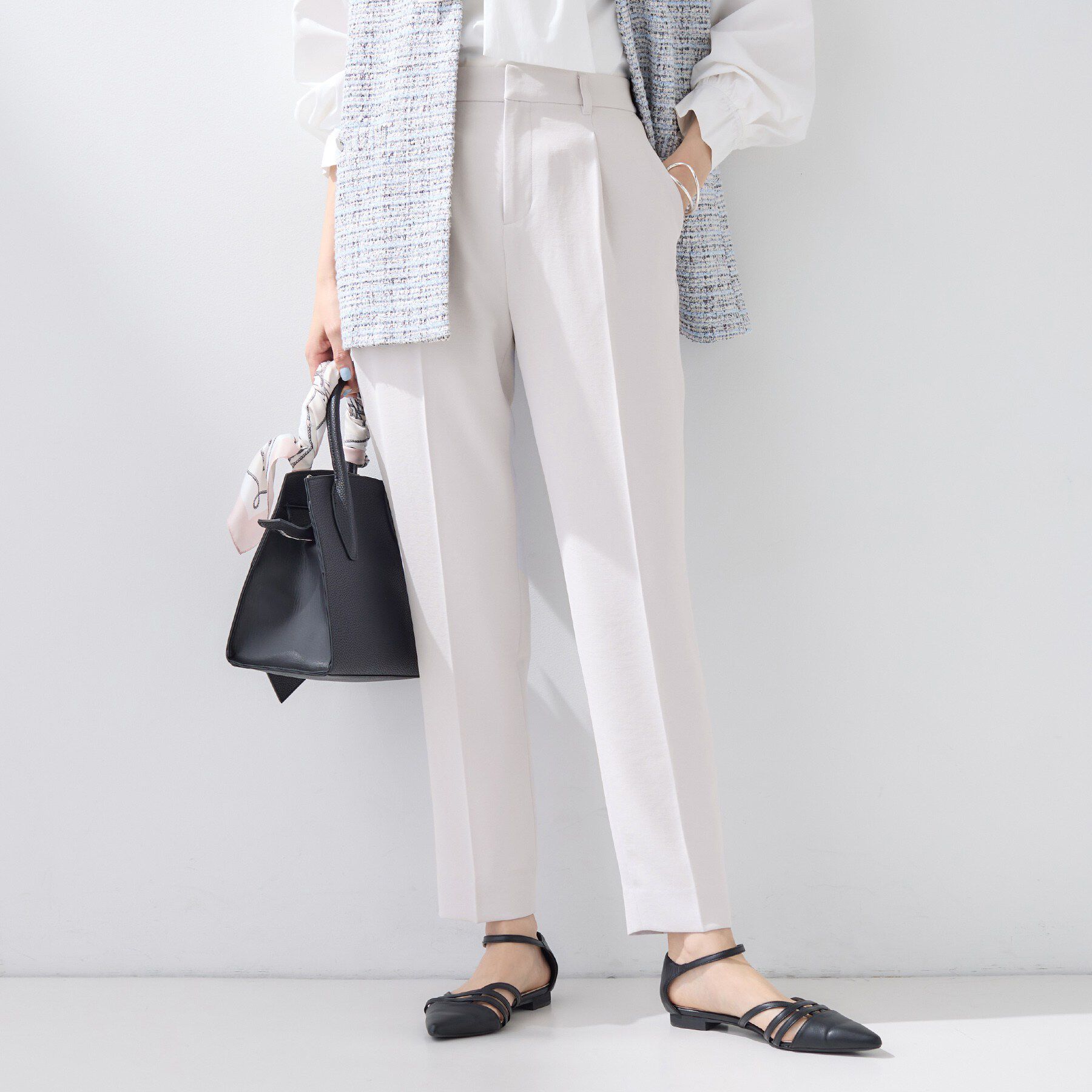 INDIVI「【洗える／UVケア／SETUP可】着る日傘テーパードパンツ」|その他|ライトグレー(611