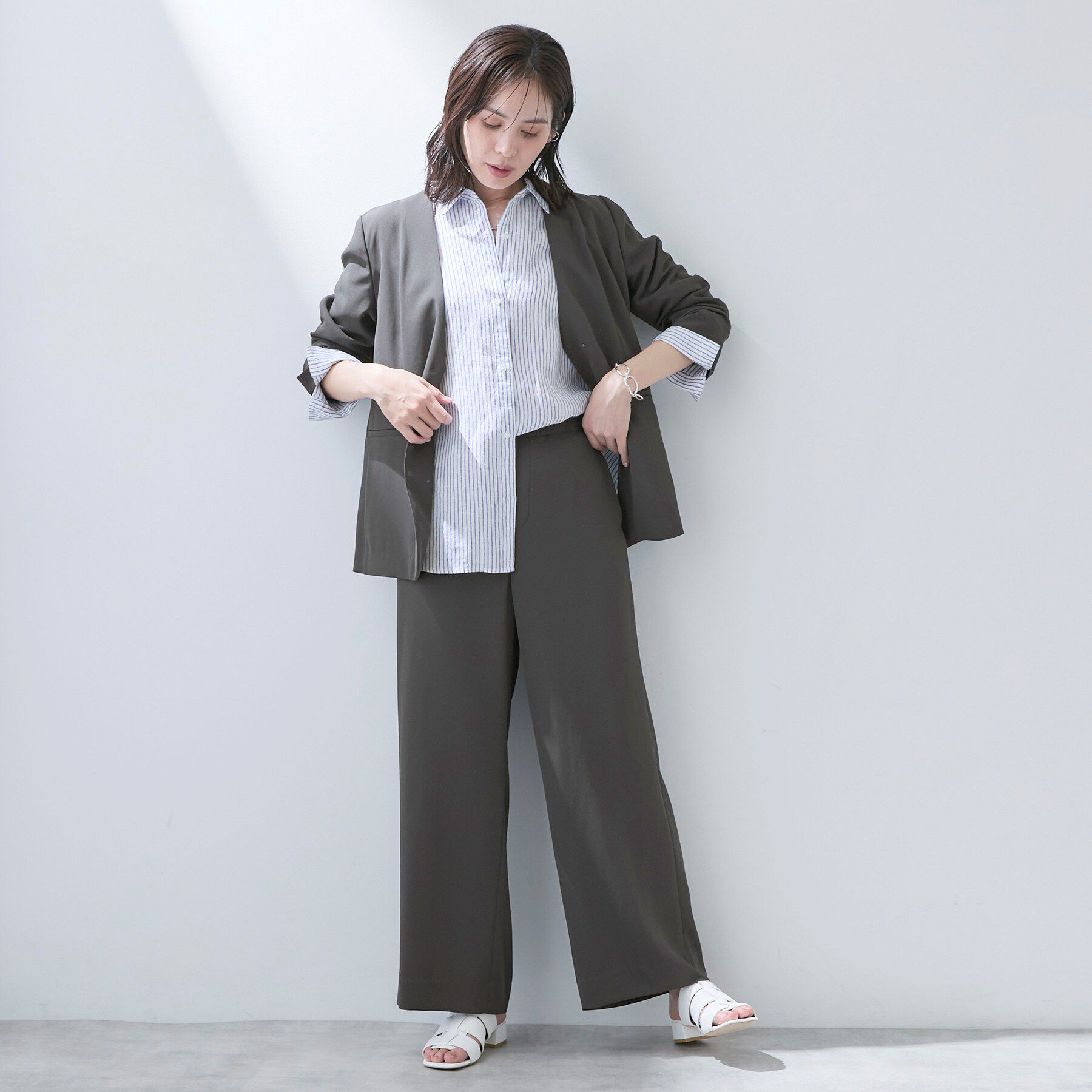 INDIVI「【さらに軽く軽快！／着る日傘】イージーワイドパンツ」|その他|