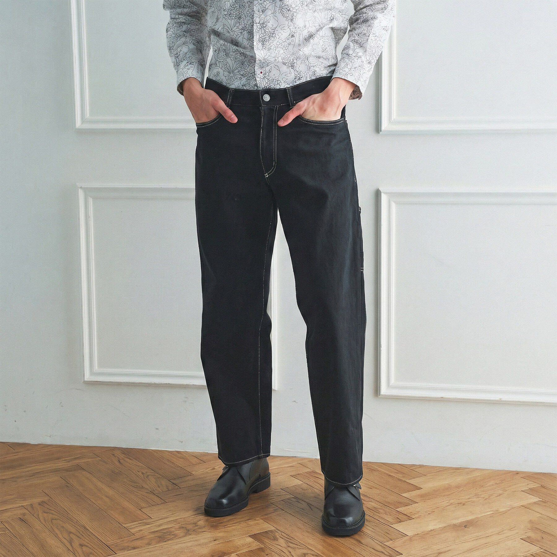 TAKEO KIKUCHI「【BOWLER HAT LABEL】エクスプローラー 11ozカラーデニム」|デニム|ブラック(019)