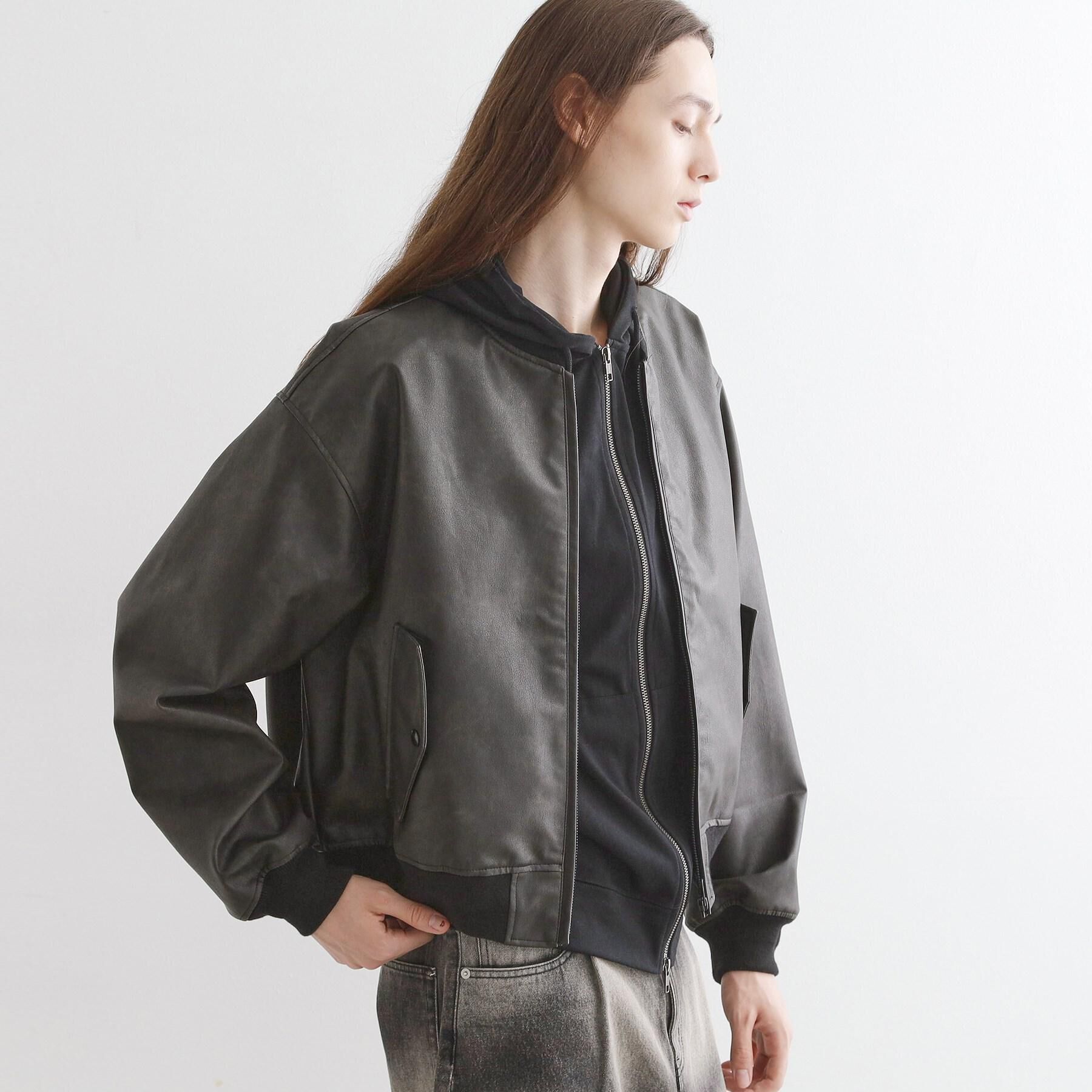 tk.TAKEO KIKUCHI「シンセティックレザー MA－1」|ブルゾン・スタジャン|