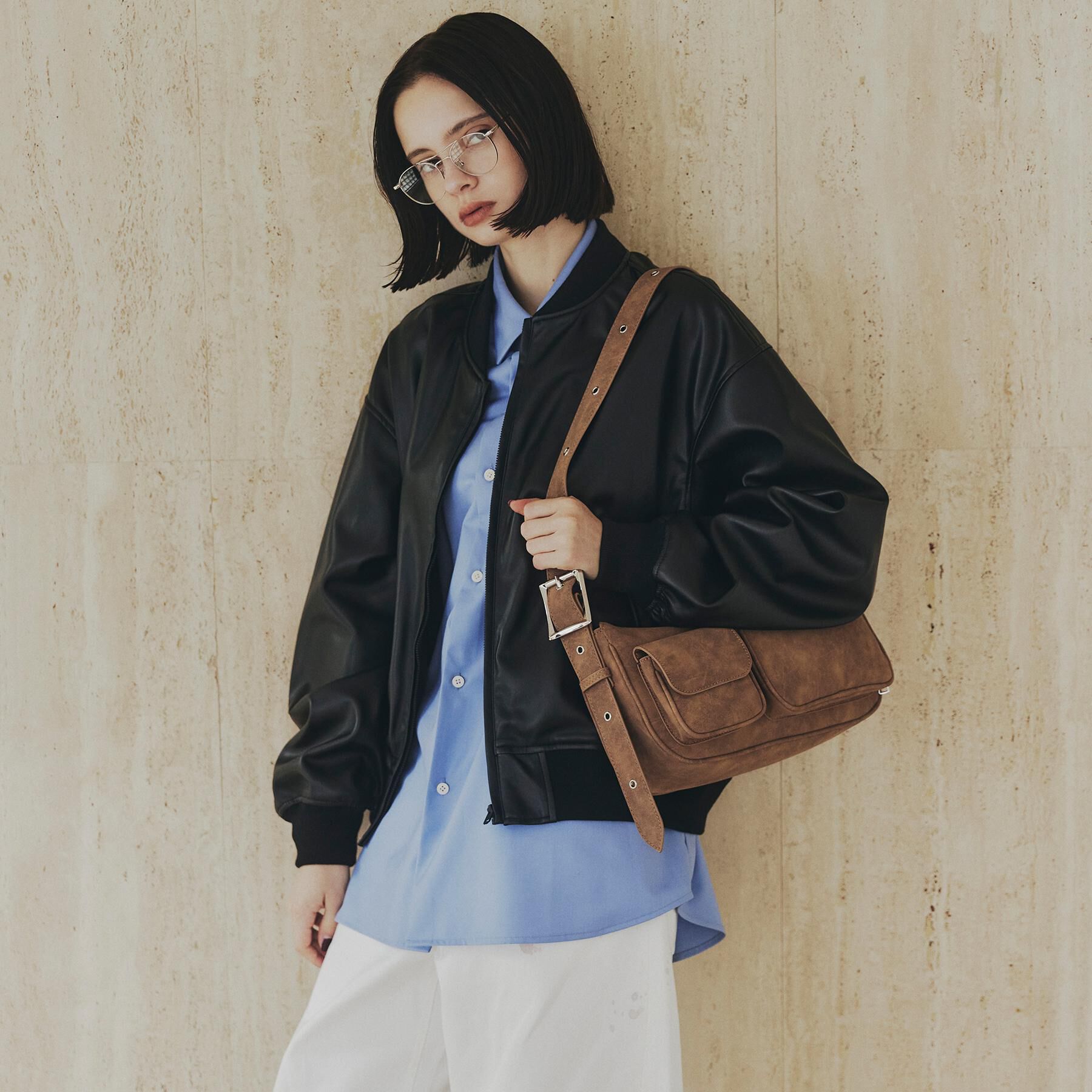 tk.TAKEO KIKUCHI「シンセティックレザー MA－1」|ブルゾン・スタジャン|