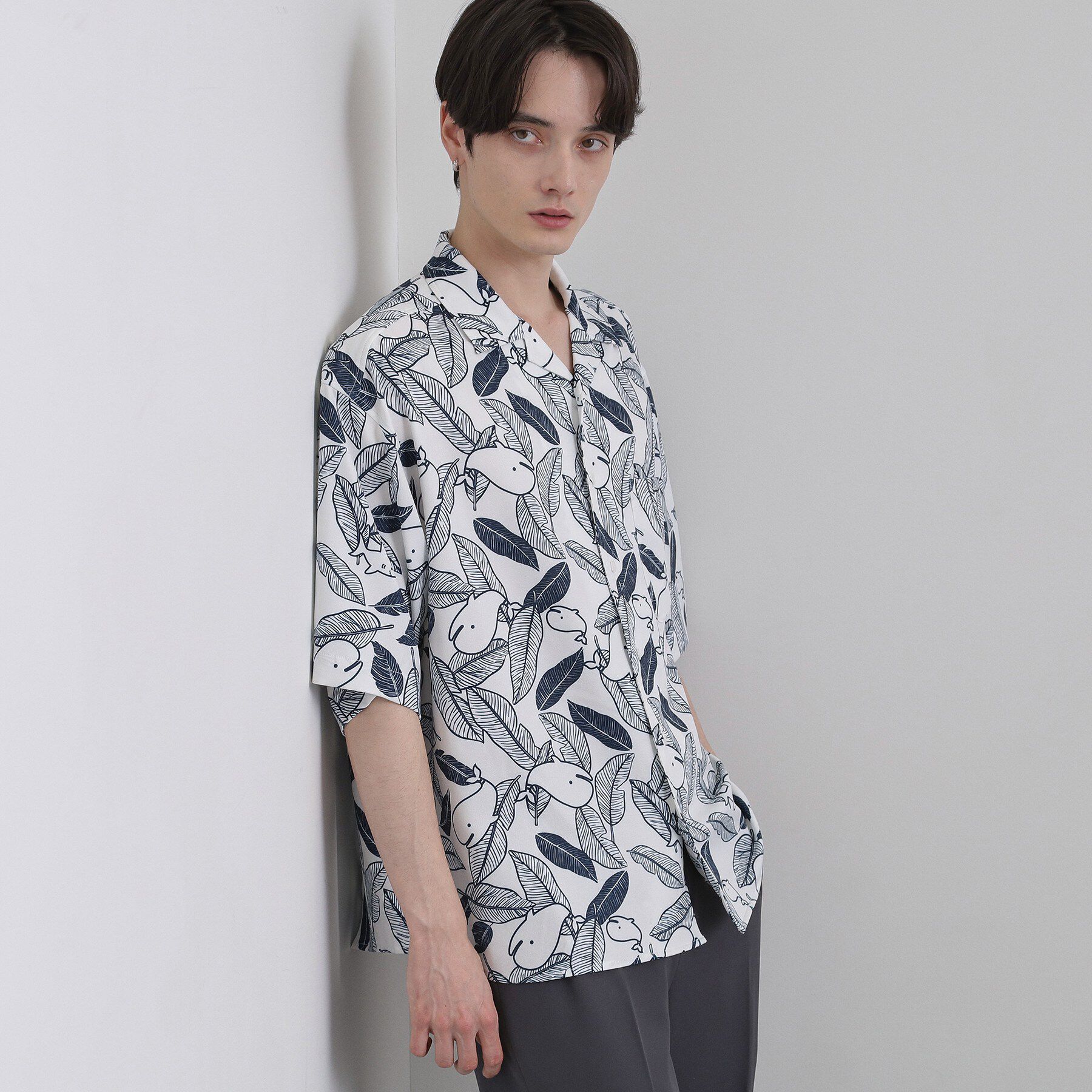 tk.TAKEO KIKUCHI「梨地クジラシャツ」|シャツ・ブラウス|ホワイト(001)