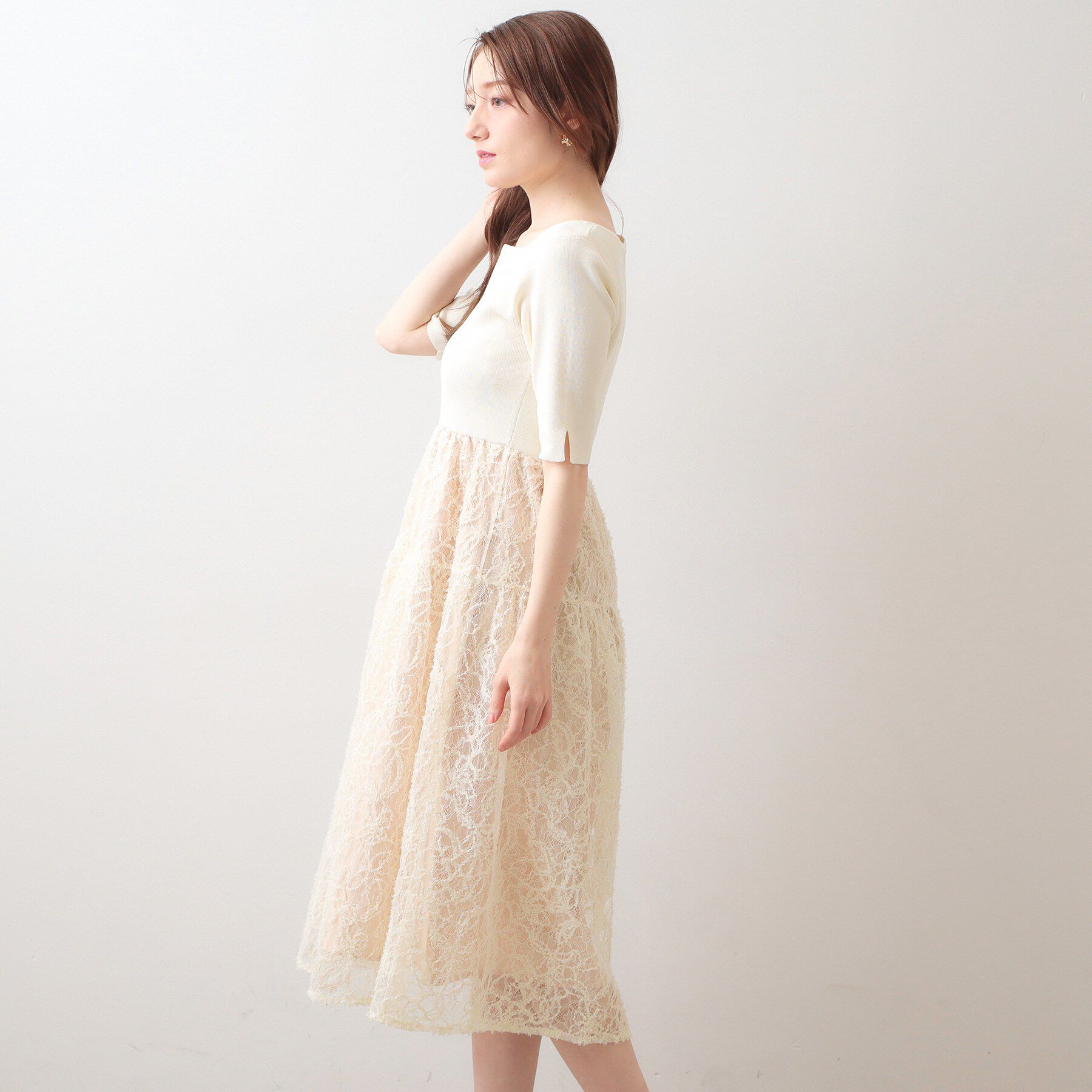 index「《ツインセット》カーディガン&times;ニットドッキングワンピース【洗濯機OK】」|スーツ|