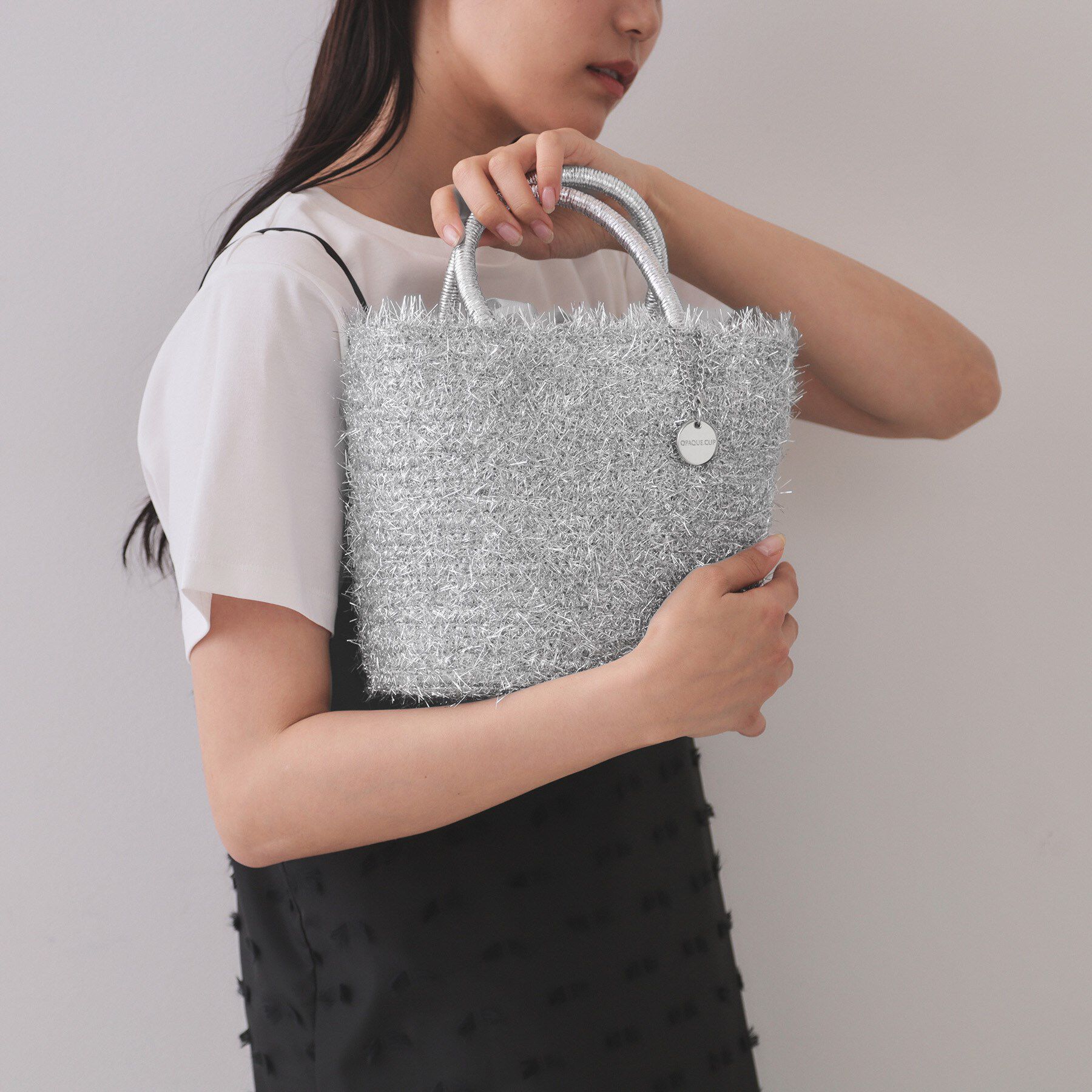OPAQUE.CLIP「ラメバスケット調ハンドバッグ」|トートバッグ|