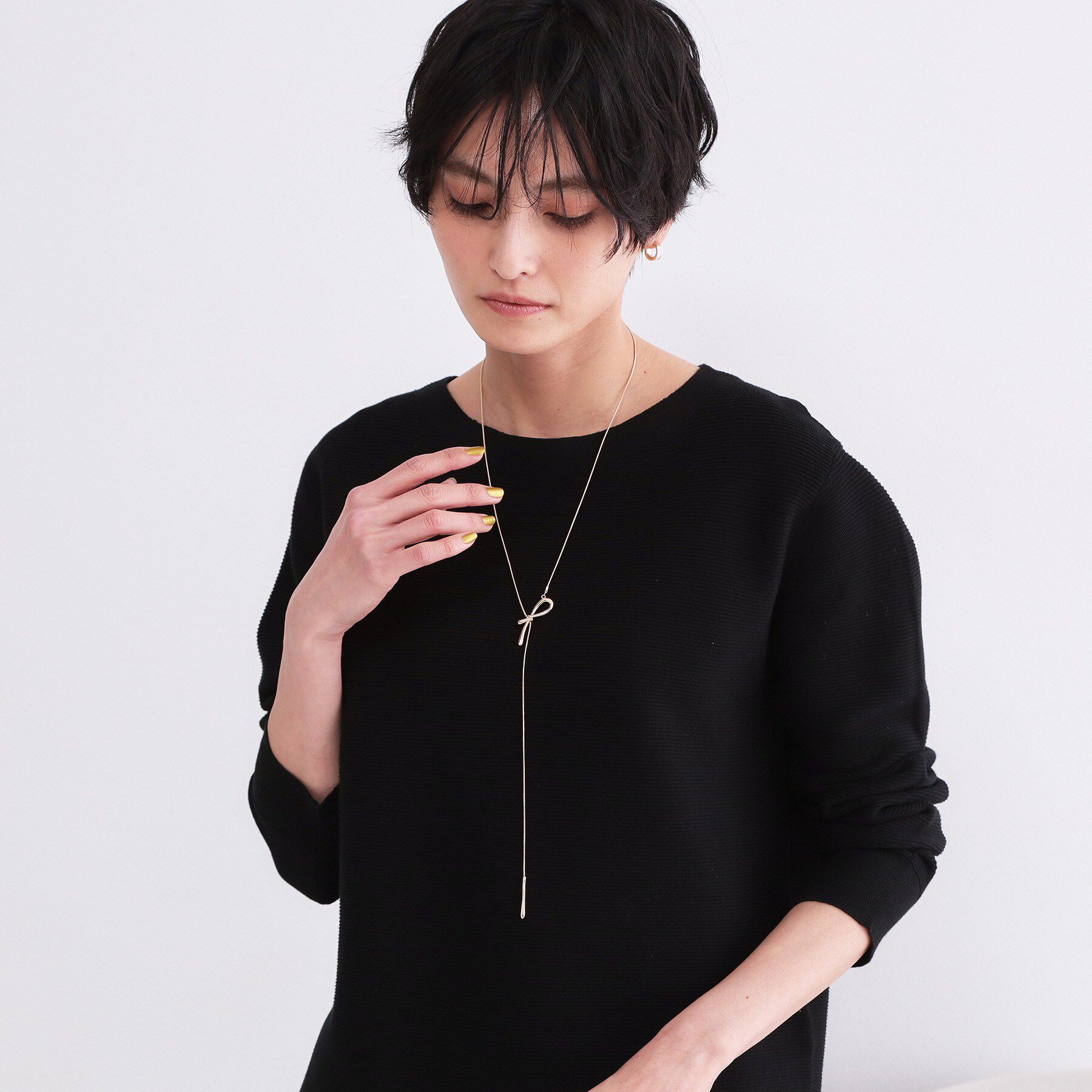 OPAQUE.CLIP「ニュアンスリボン スライドネックレス」|ネックレス|