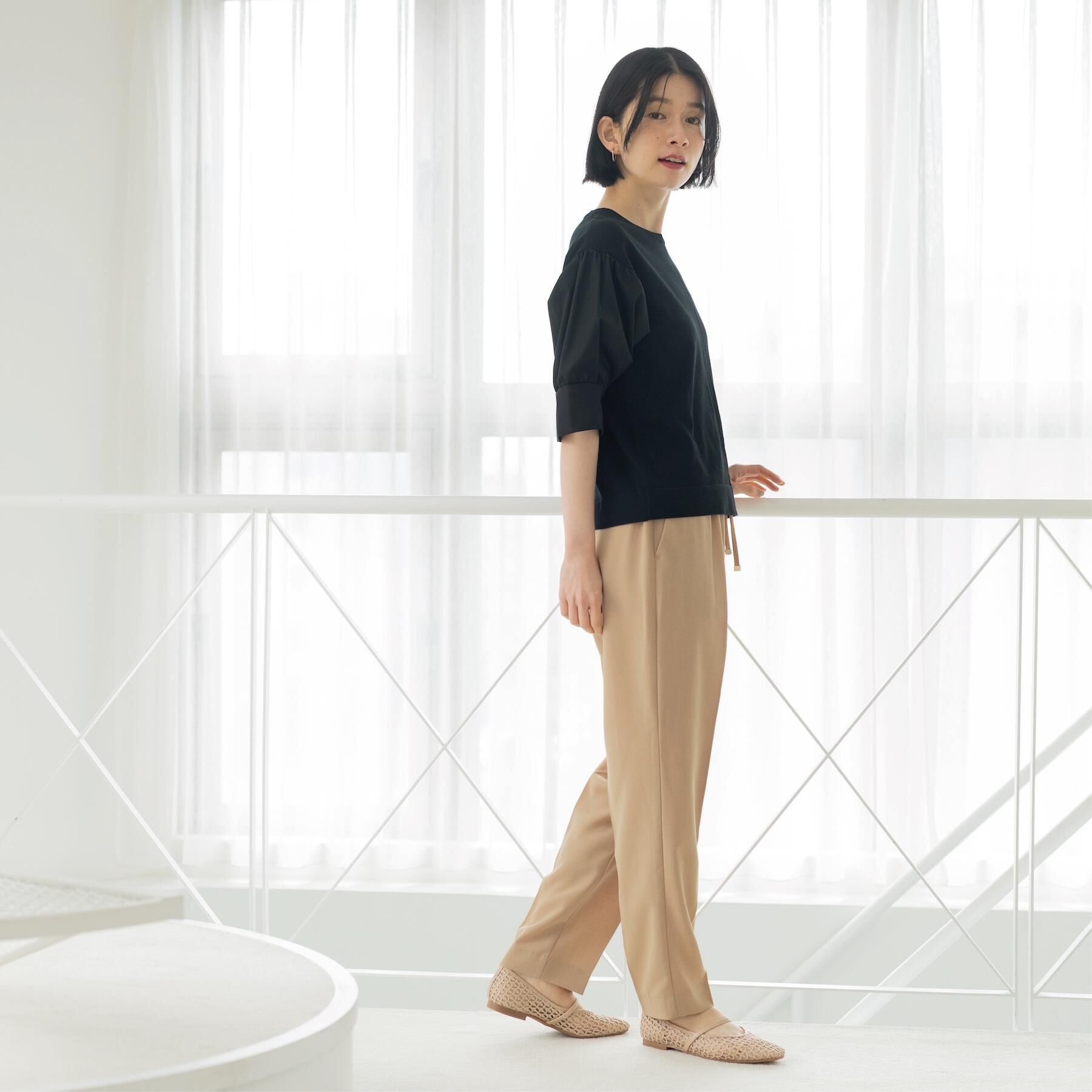 OPAQUE.CLIP「美脚ストレッチイージーテーパードパンツ／セットアップ対応可【洗濯機OK／防シワ加工】《SS～LL/5」|その他|