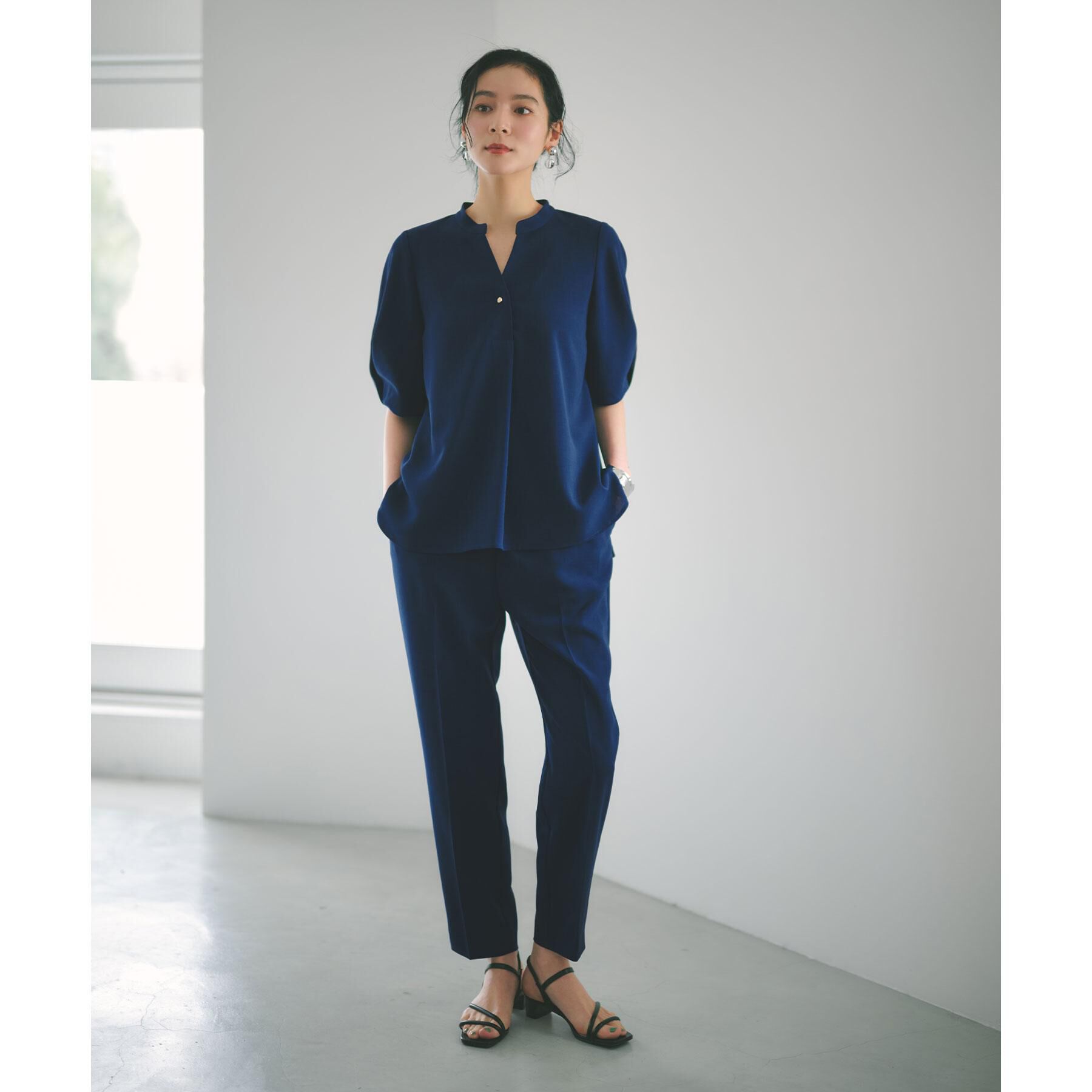 OPAQUE.CLIP「美脚ストレッチイージーテーパードパンツ／セットアップ対応可【洗濯機OK／防シワ加工】《SS～LL/5」|その他|