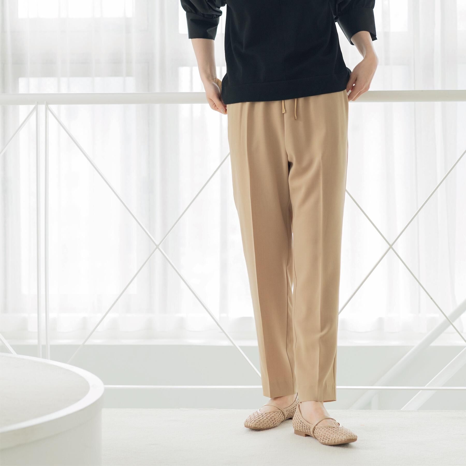 OPAQUE.CLIP「美脚ストレッチイージーテーパードパンツ／セットアップ対応可【洗濯機OK／防シワ加工】《SS～LL/5」|その他|