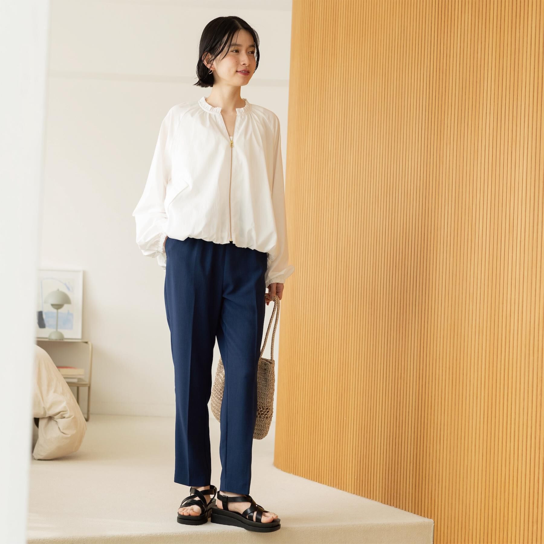 OPAQUE.CLIP「美脚ストレッチイージーテーパードパンツ／セットアップ対応可【洗濯機OK／防シワ加工】《SS～LL/5」|その他|