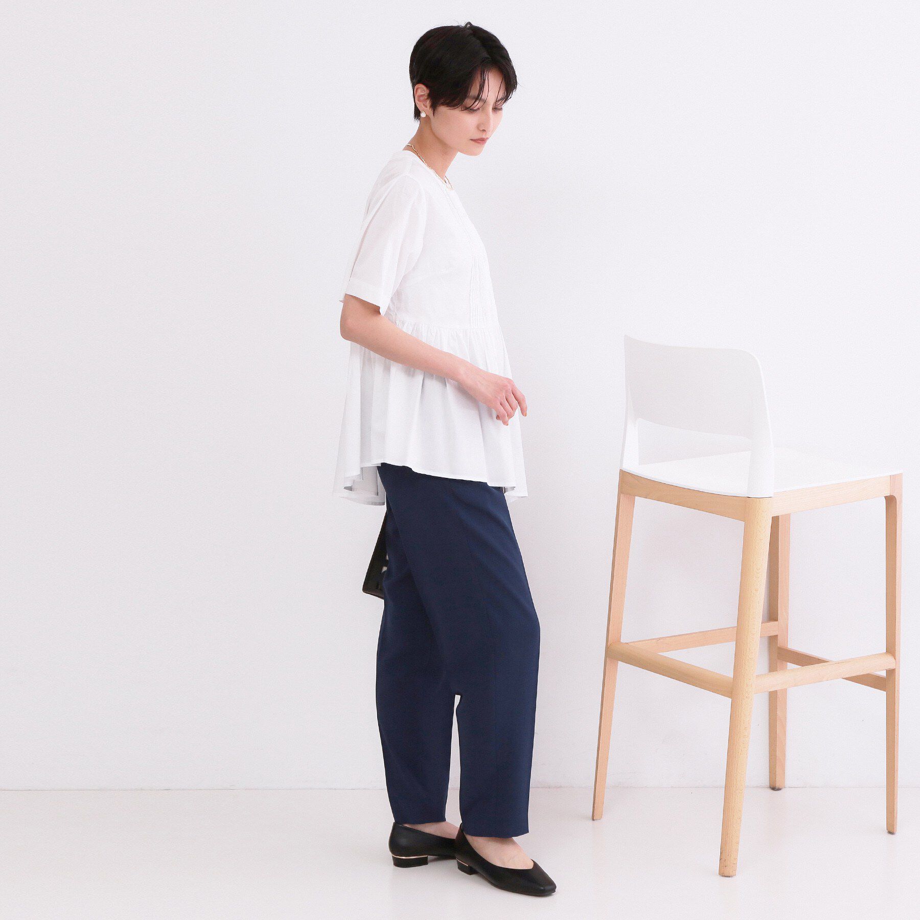 OPAQUE.CLIP「美脚ストレッチイージーテーパードパンツ／セットアップ対応可【洗濯機OK／防シワ加工】《SS～LL/5」|その他|