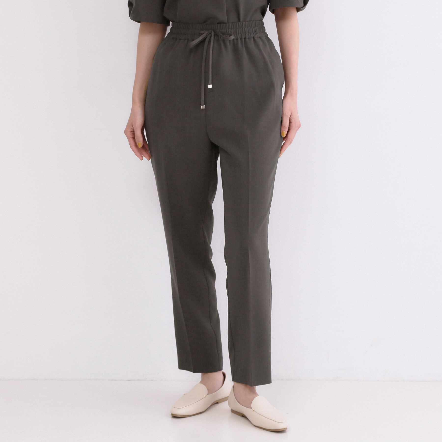 OPAQUE.CLIP「美脚ストレッチイージーテーパードパンツ／セットアップ対応可【洗濯機OK／防シワ加工】《SS～LL/5」|その他|