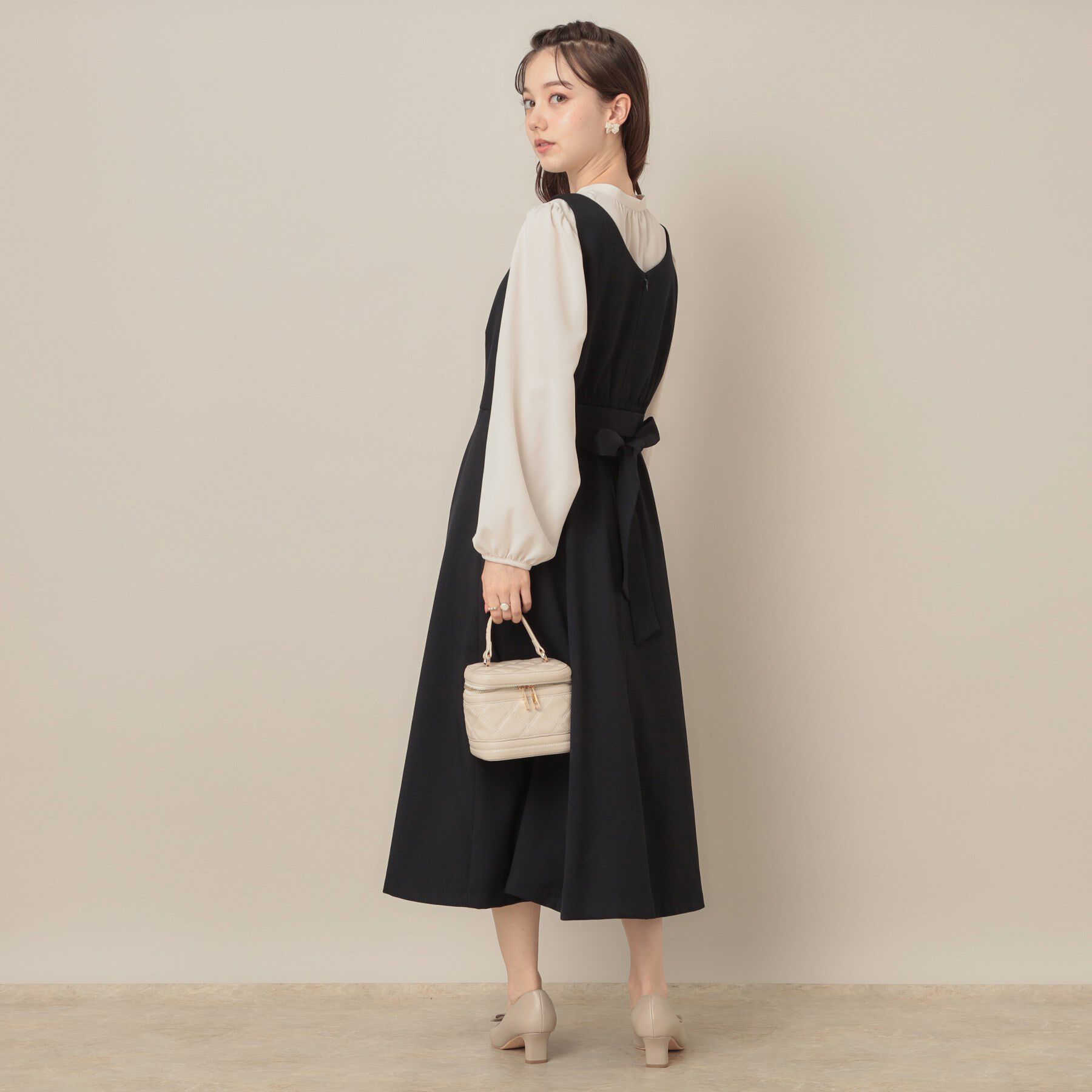 Couture broach「【帯電防止・通勤】ハートネック フレアージャンスカ」|ワンピース|