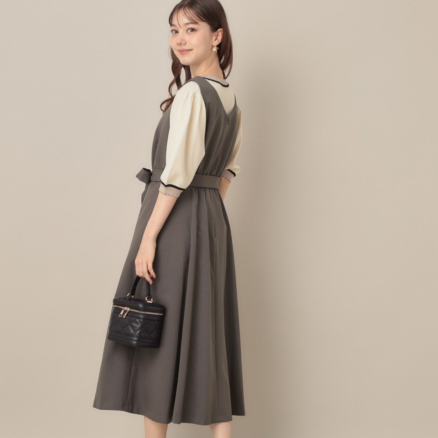 Couture broach「【帯電防止・通勤】ハートネック フレアージャンスカ」|ワンピース|