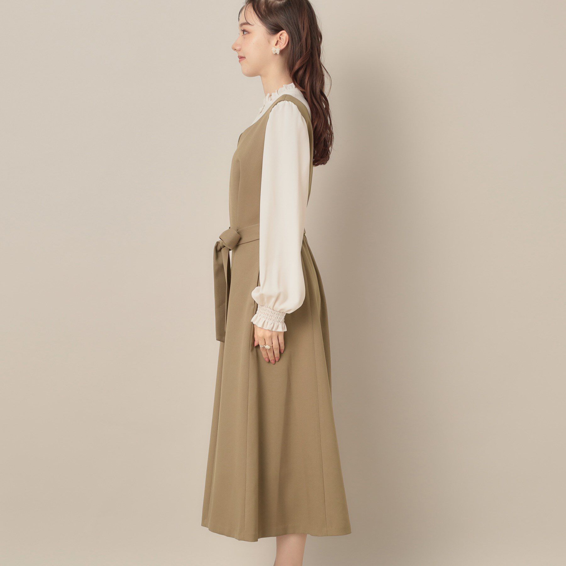 Couture broach「【帯電防止・通勤】ハートネック フレアージャンスカ」|ワンピース|