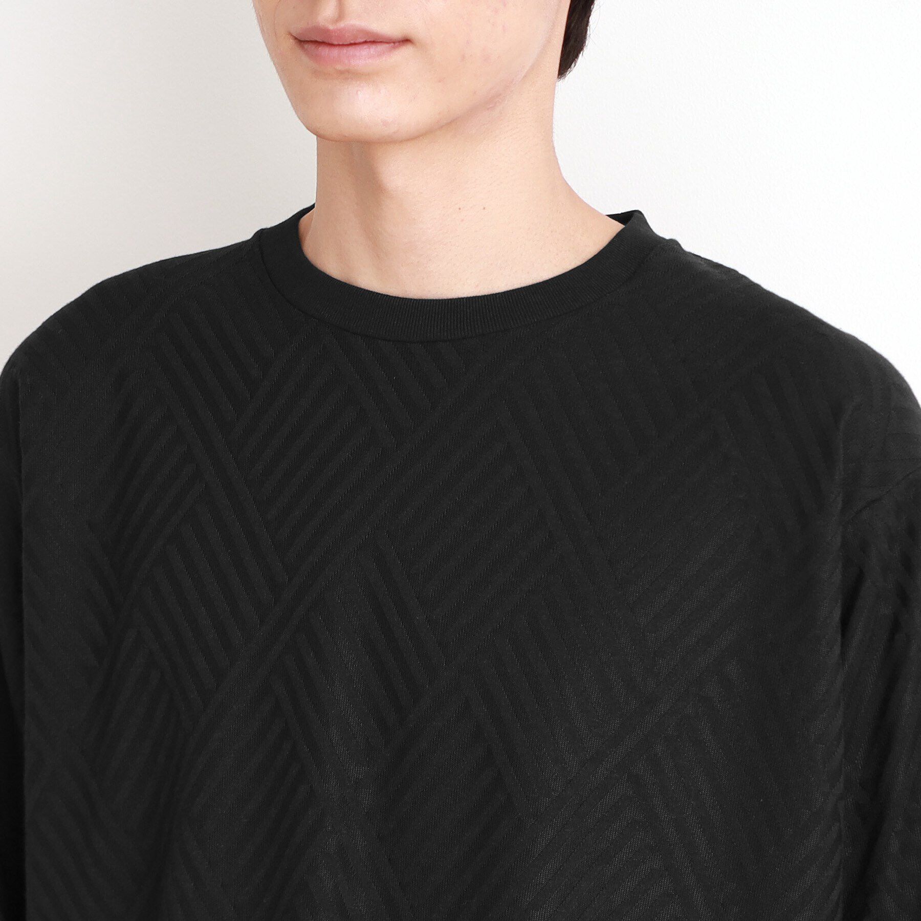 THE SHOP TK「リンクスジャカード長袖Tシャツ ON／OFF兼用」|Tシャツ・カットソー|