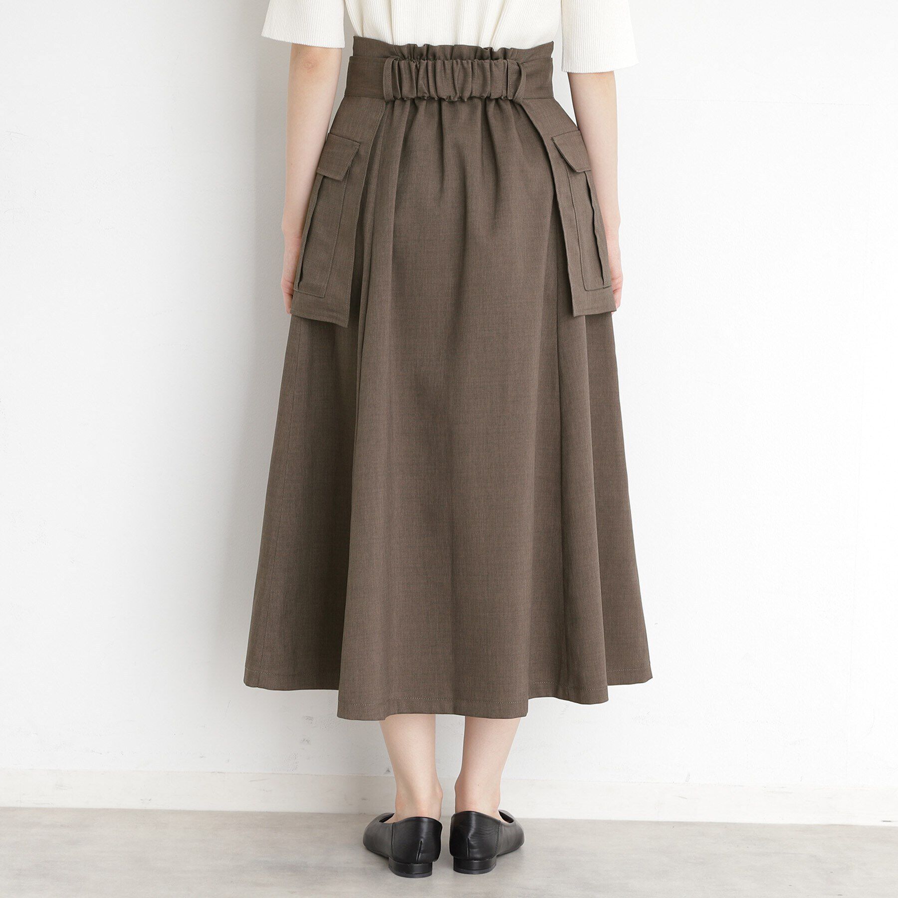 THE SHOP TK「フラップベルト付きスカート【洗える】」|スカート|