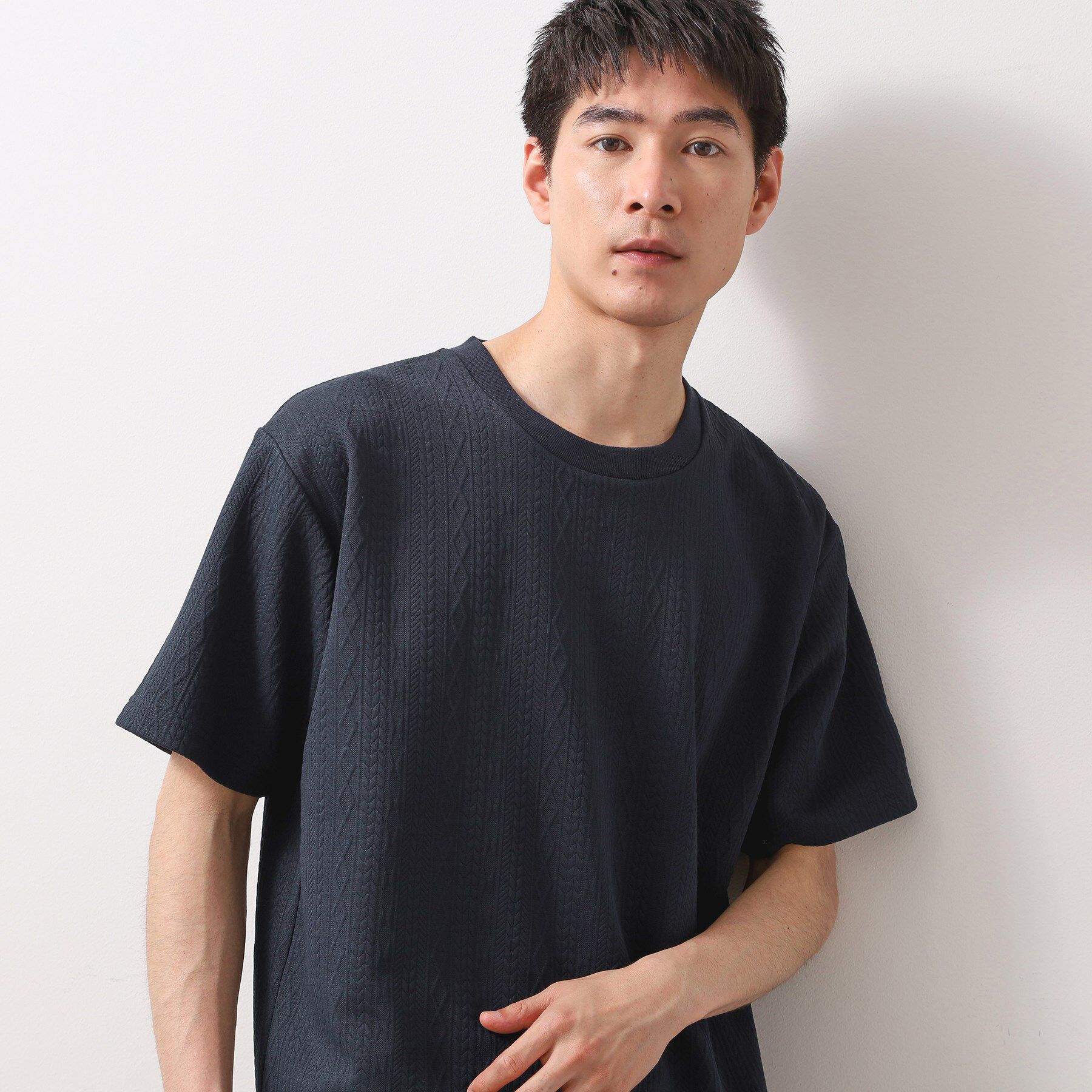 THE SHOP TK「ライトフクレジャカード半袖Tシャツ 洗濯機OK」|Tシャツ・カットソー|ネイビー(094)