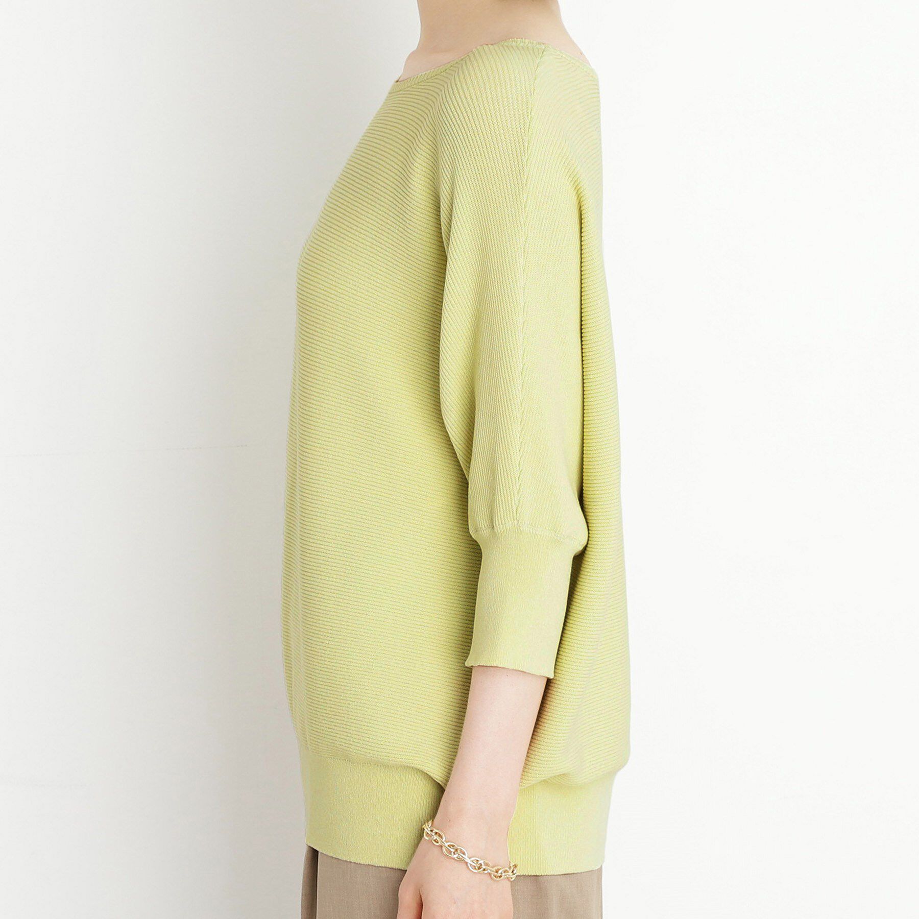 THE SHOP TK「6分袖ガータードルマンニット【エコベロ/洗濯機OK】」|ニット・セーター|