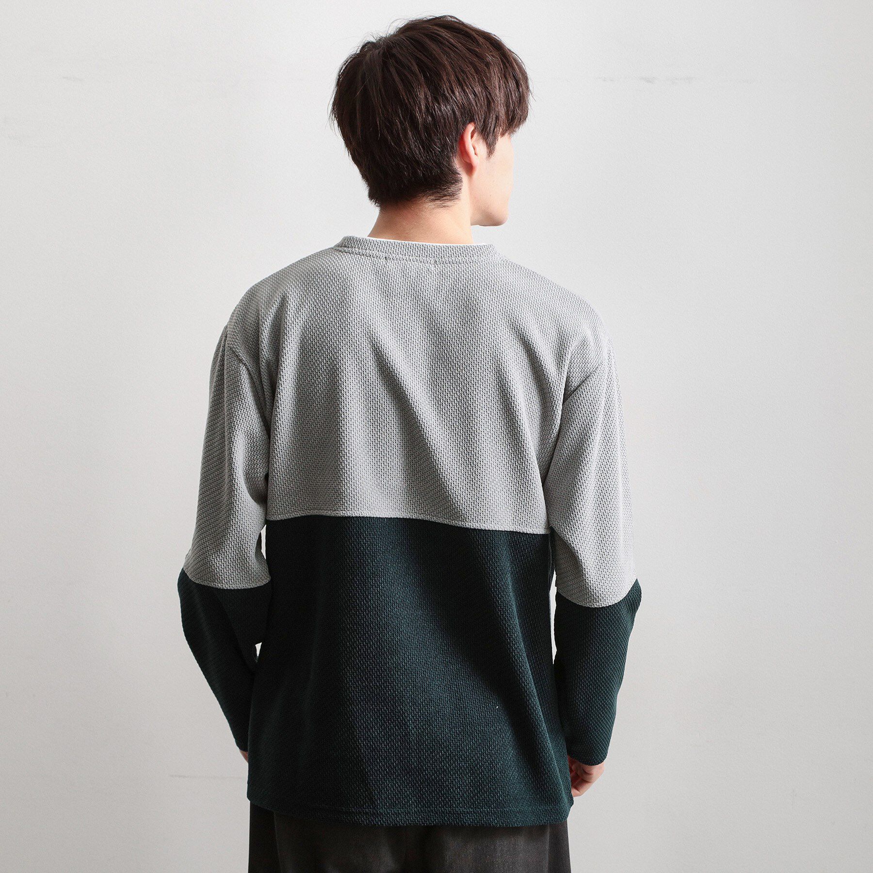 THE SHOP TK「バイカラー モール風長袖Tシャツ」|Tシャツ・カットソー|