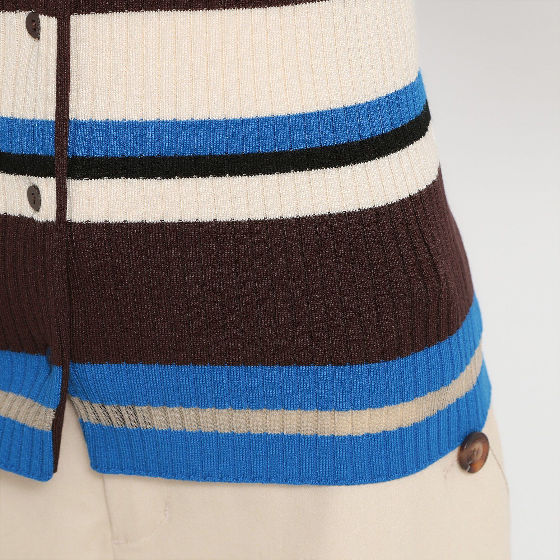 THE SHOP TK「衿付マルチボーダーニット」|ニット・セーター|