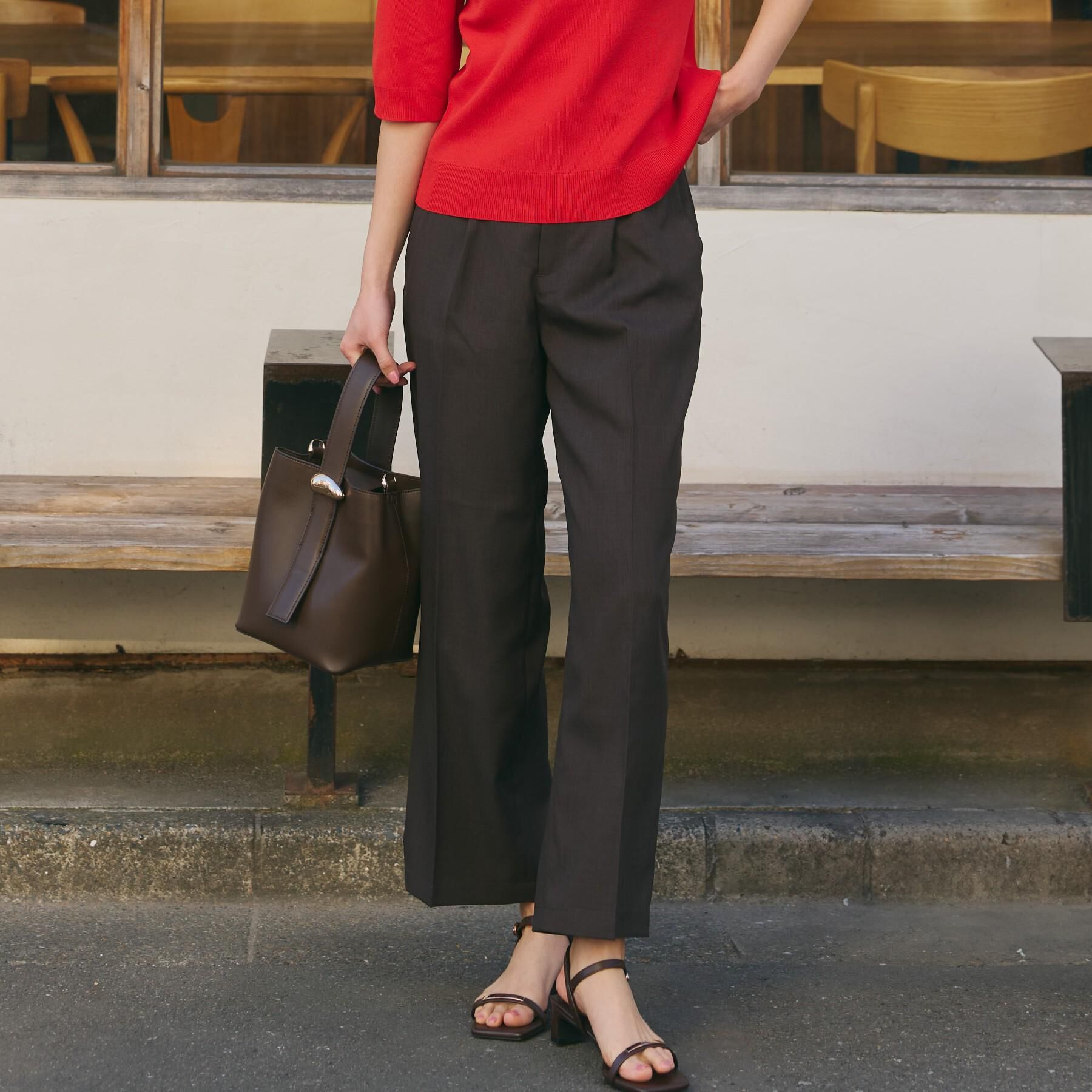 THE SHOP TK「【XS-XL/洗える】オン・オフ問わずきれいに決まる 麻調ワイドパンツ」|その他|