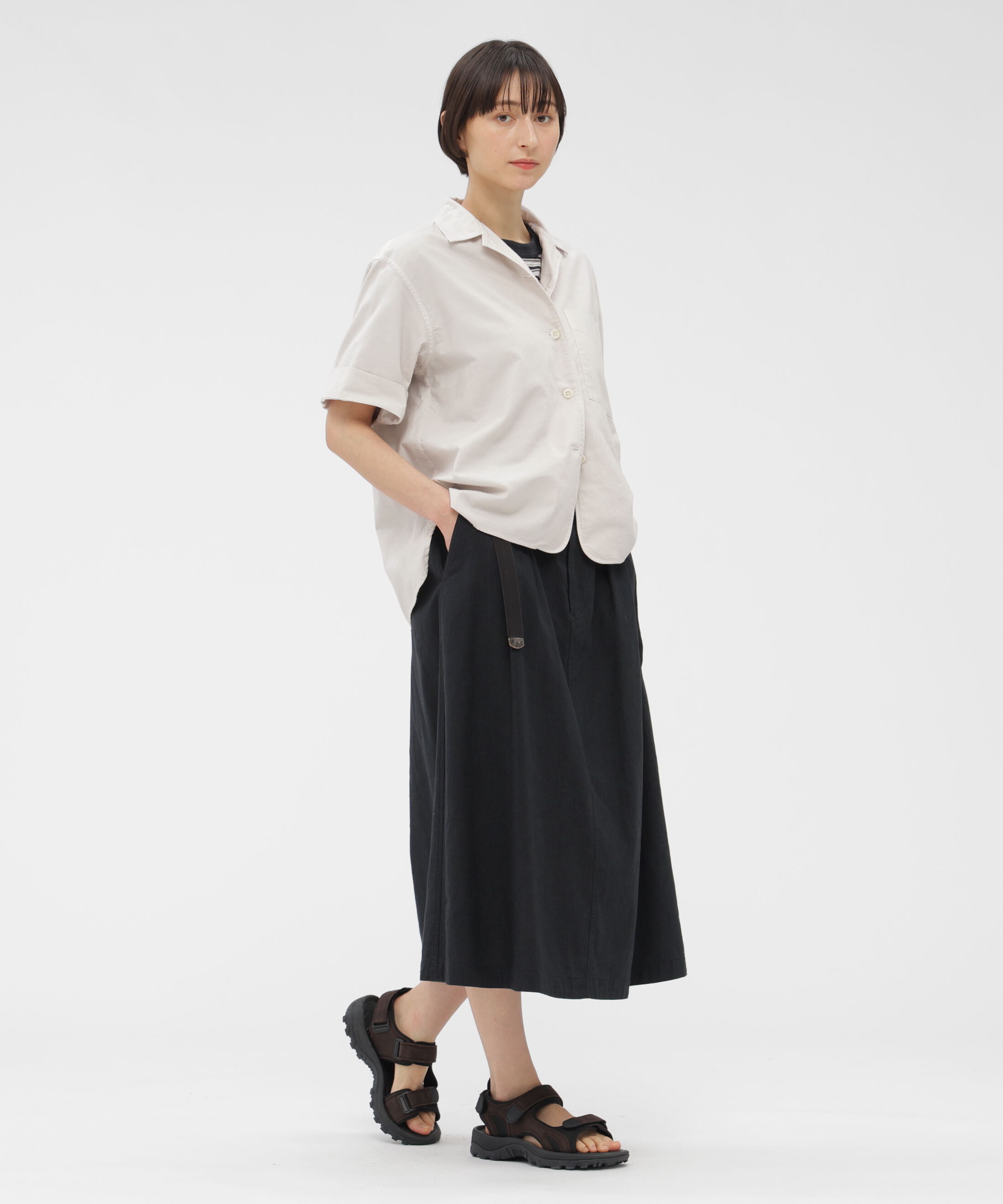 MHL.「FADED LINEN COTTON PLAINWEAVE SKIRT」|スカート|
