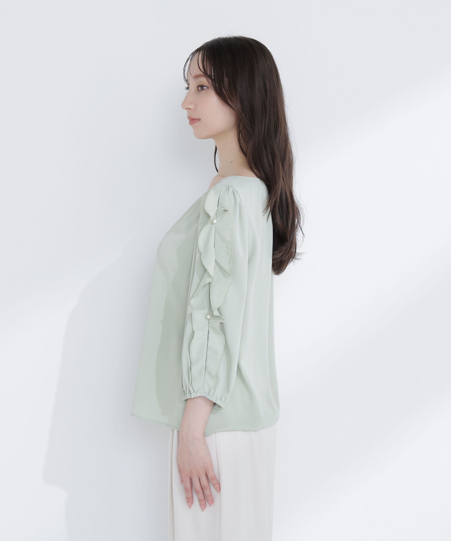  「パールスリットスリーブブラウス」|シャツ・ブラウス|