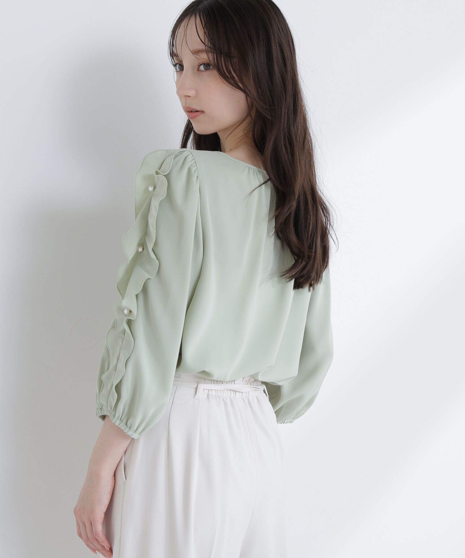  「パールスリットスリーブブラウス」|シャツ・ブラウス|
