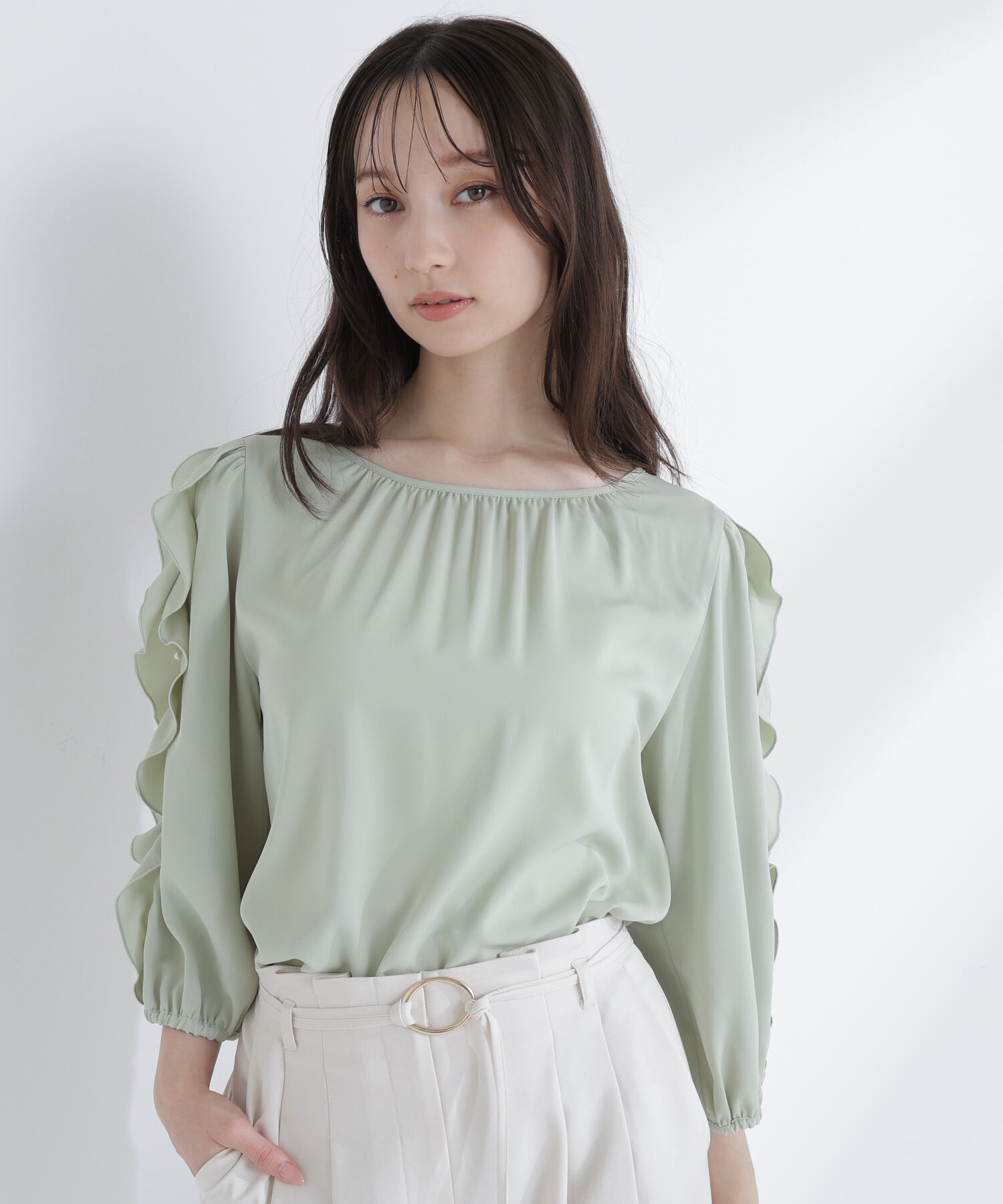  「パールスリットスリーブブラウス」|シャツ・ブラウス|