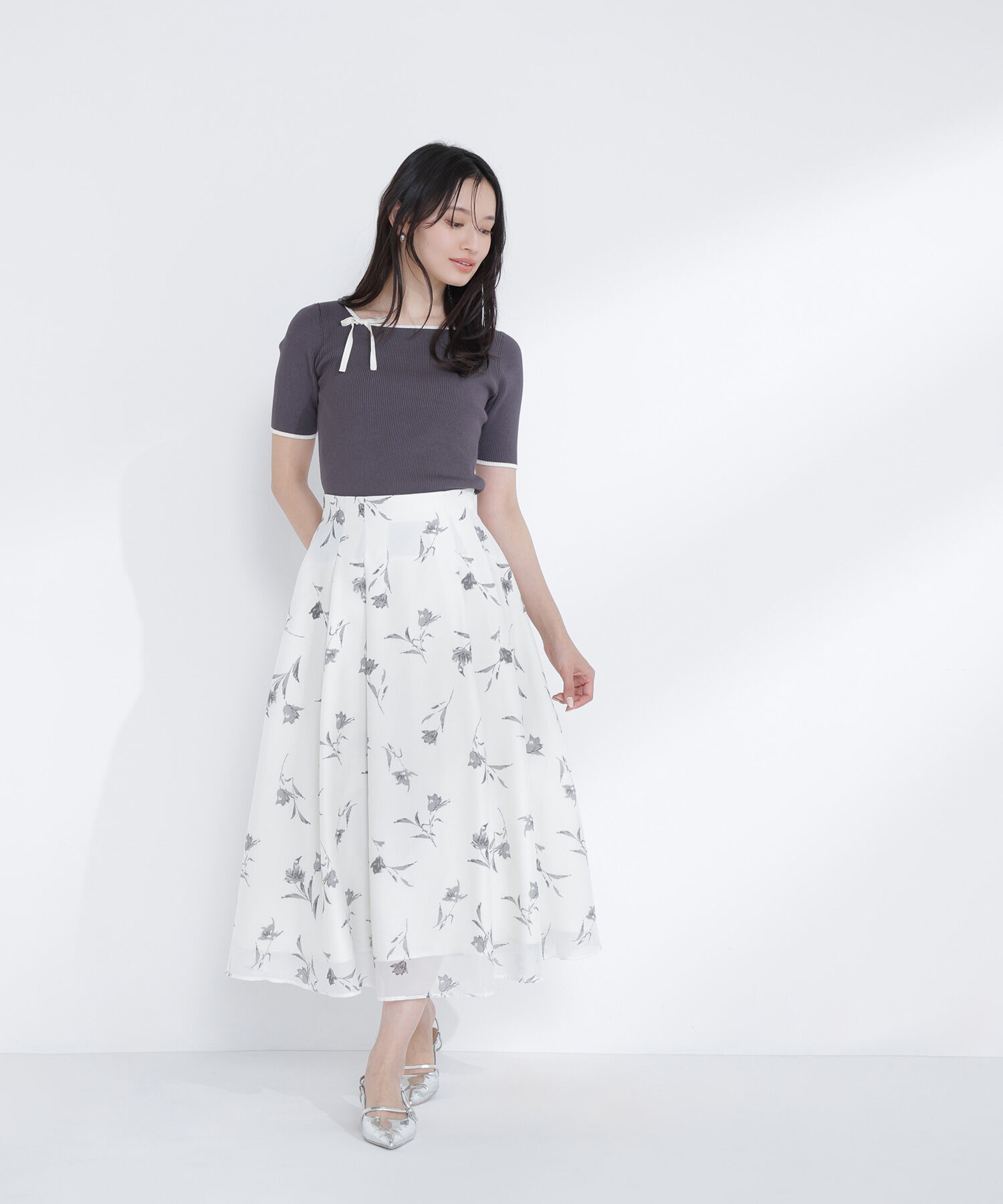  「フラワープリントフレアスカート」|スカート|