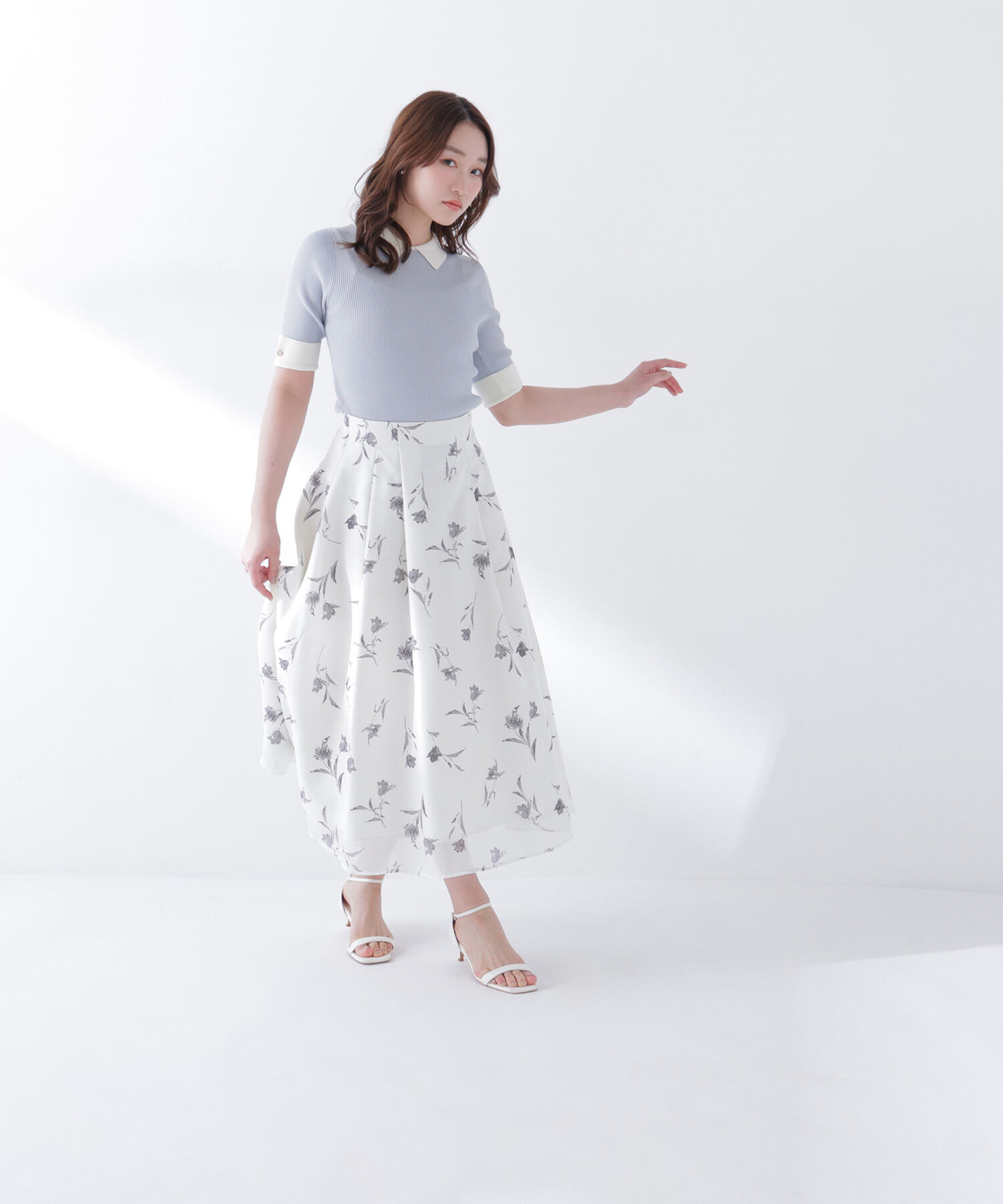  「フラワープリントフレアスカート」|スカート|