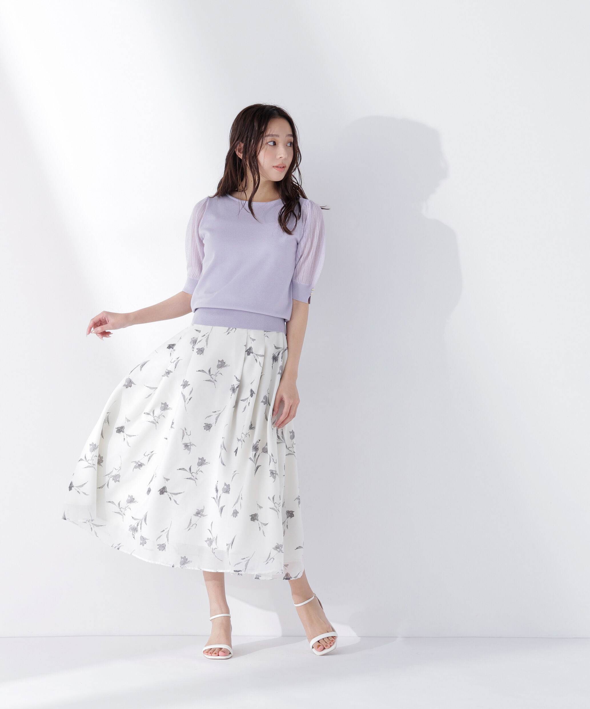  「フラワープリントフレアスカート」|スカート|