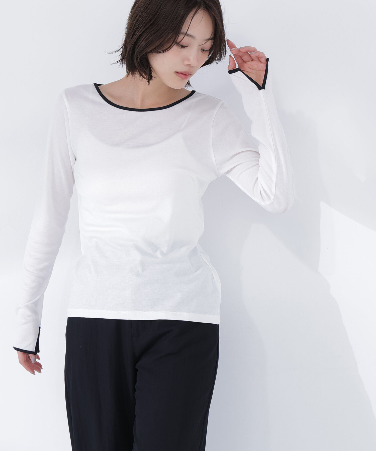  「バイカラーバックシャンカットソー」|Tシャツ・カットソー|オフホワイト1