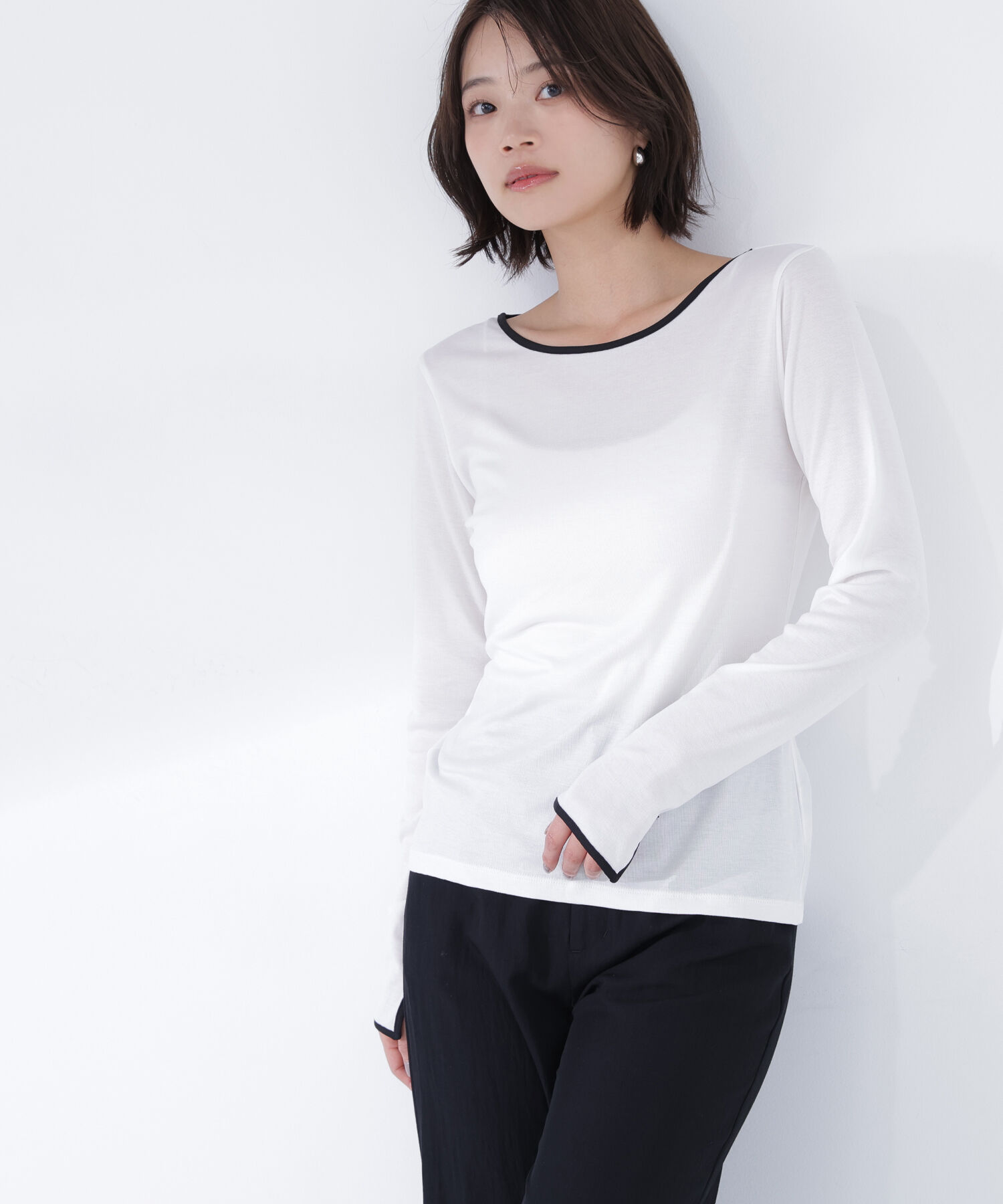  「バイカラーバックシャンカットソー」|Tシャツ・カットソー|