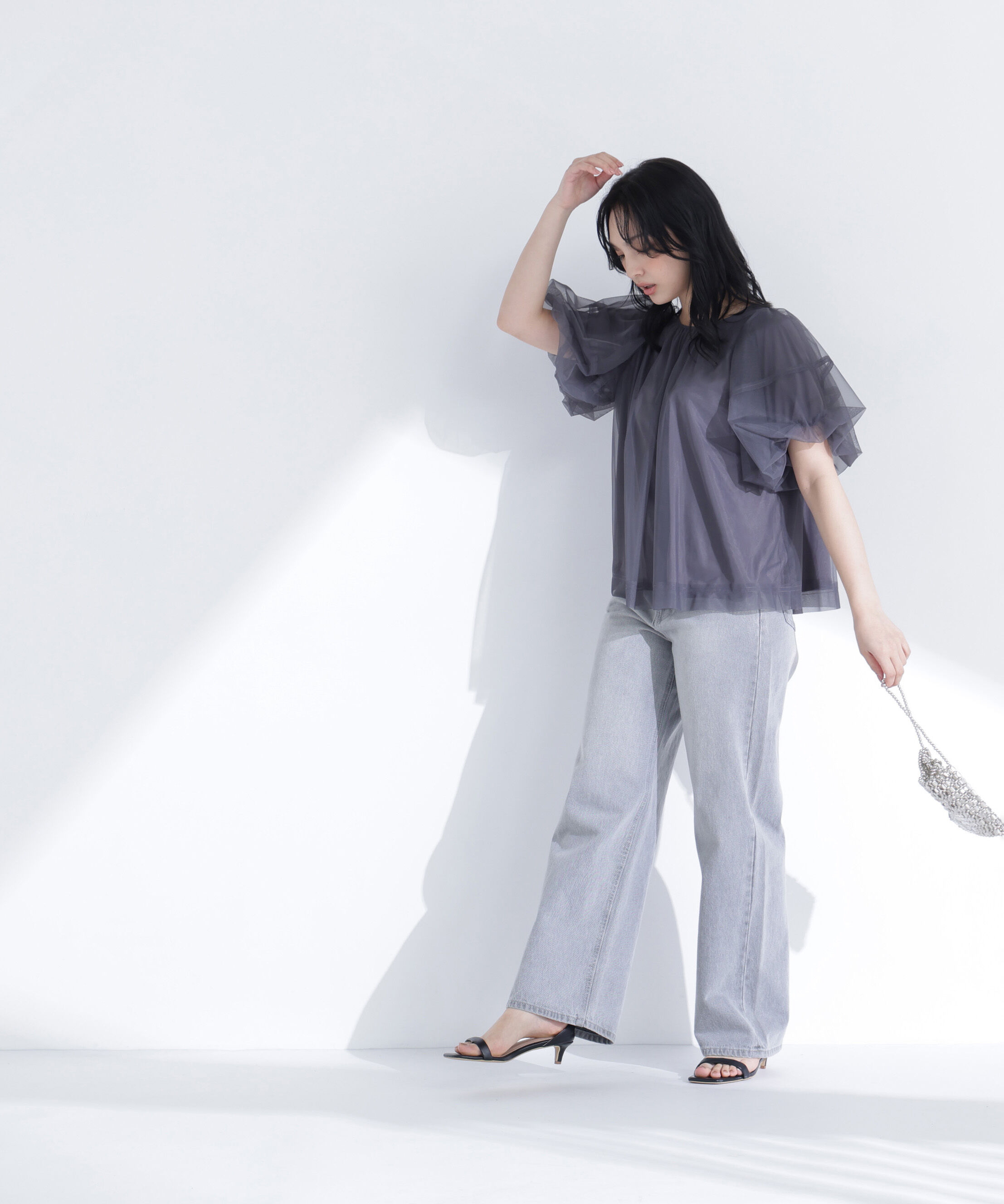  「チュールレイヤードトップス」|Tシャツ・カットソー|