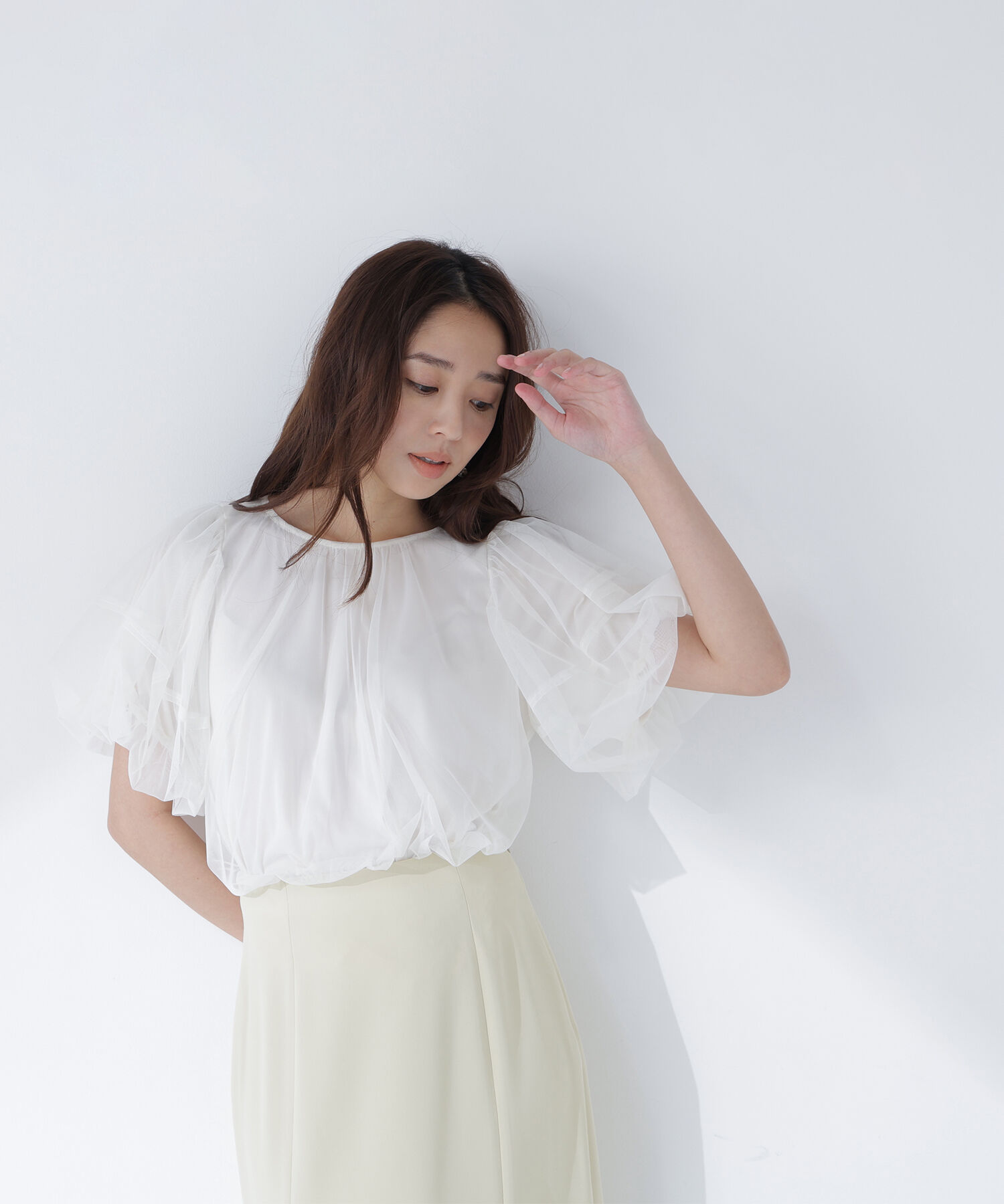  「チュールレイヤードトップス」|Tシャツ・カットソー|