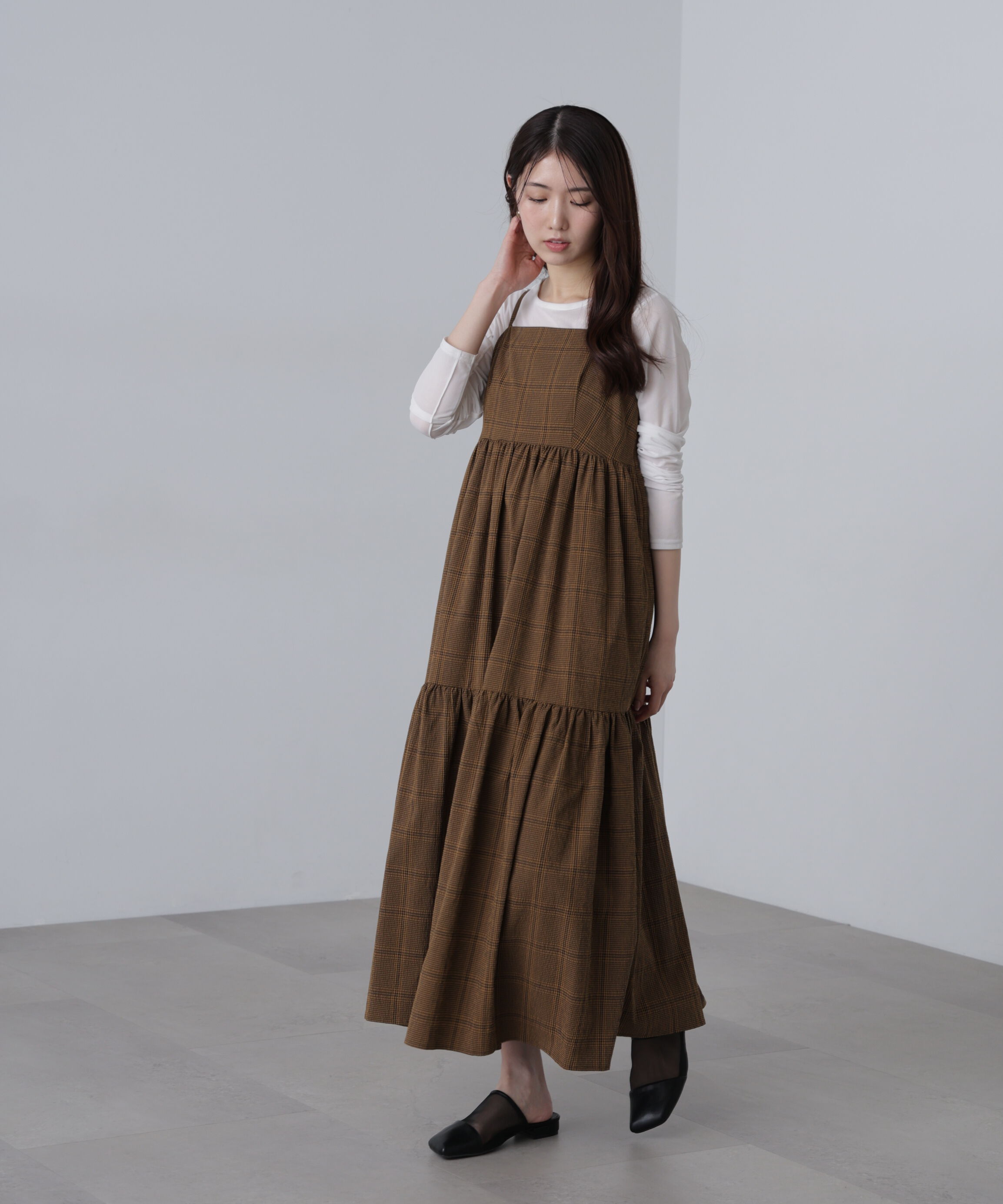  「ティアードキャミソールワンピース」|ワンピース|ブラウンベー 1