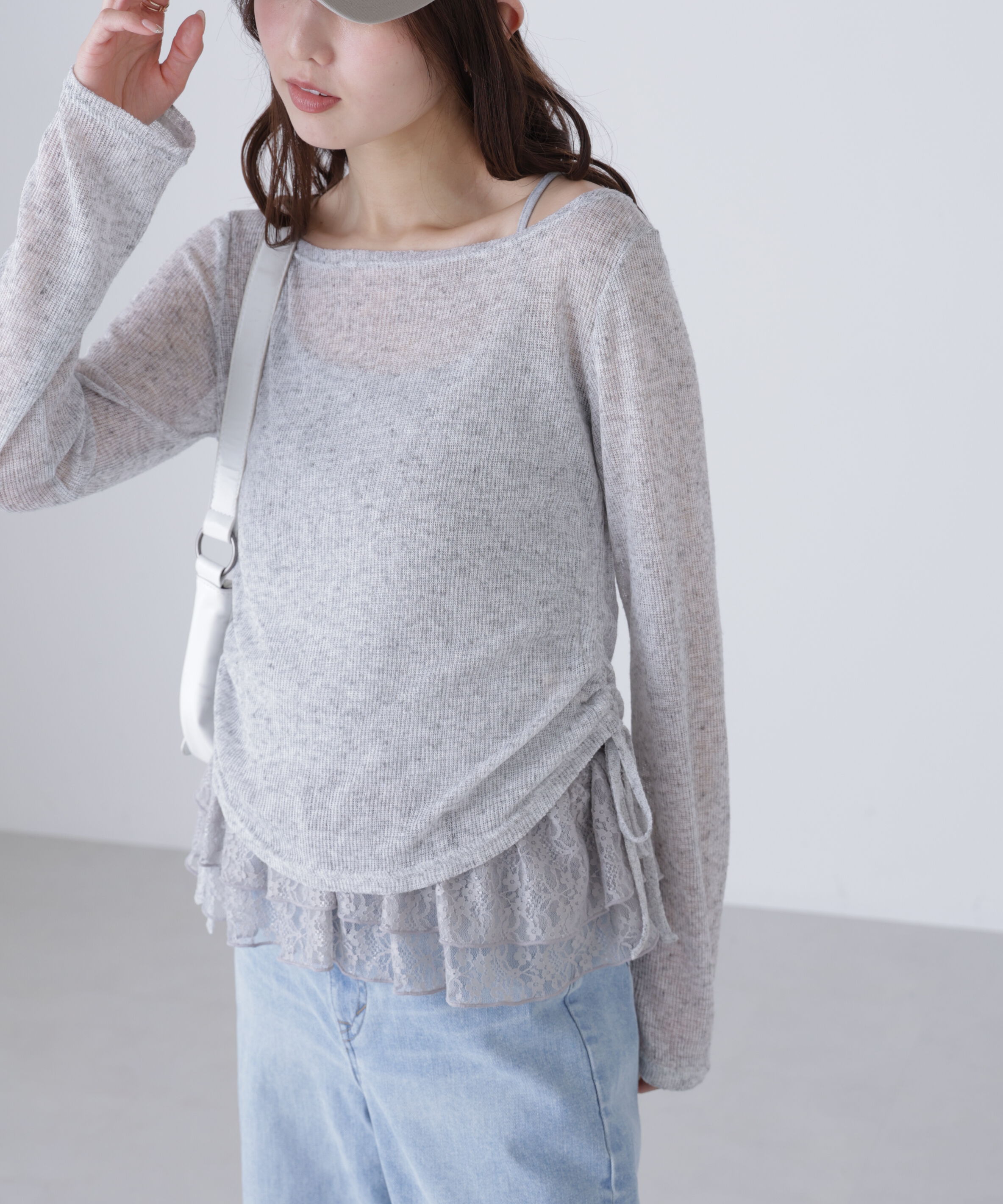  「メランジドロストレースティアードキャミセット」|Tシャツ・カットソー|